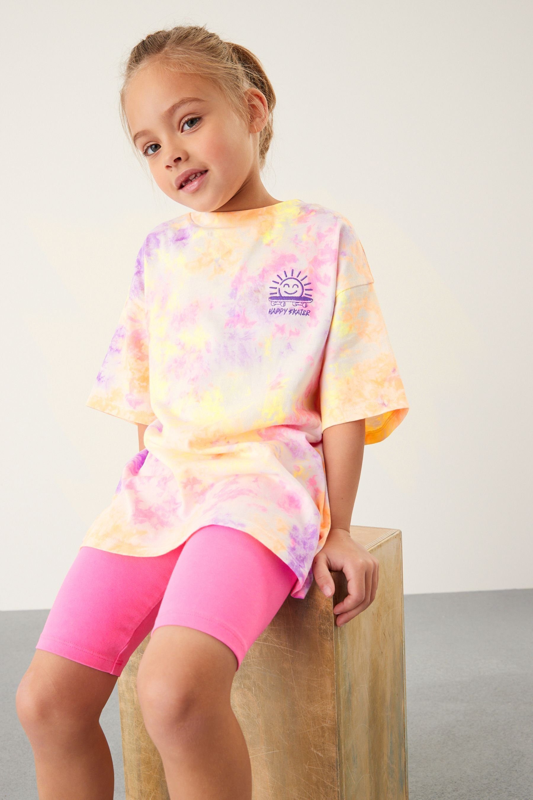 im Fluro Pink Tie Set (2-tlg) Shorts & Radlershorts T-Shirt Next Shirt Dye und
