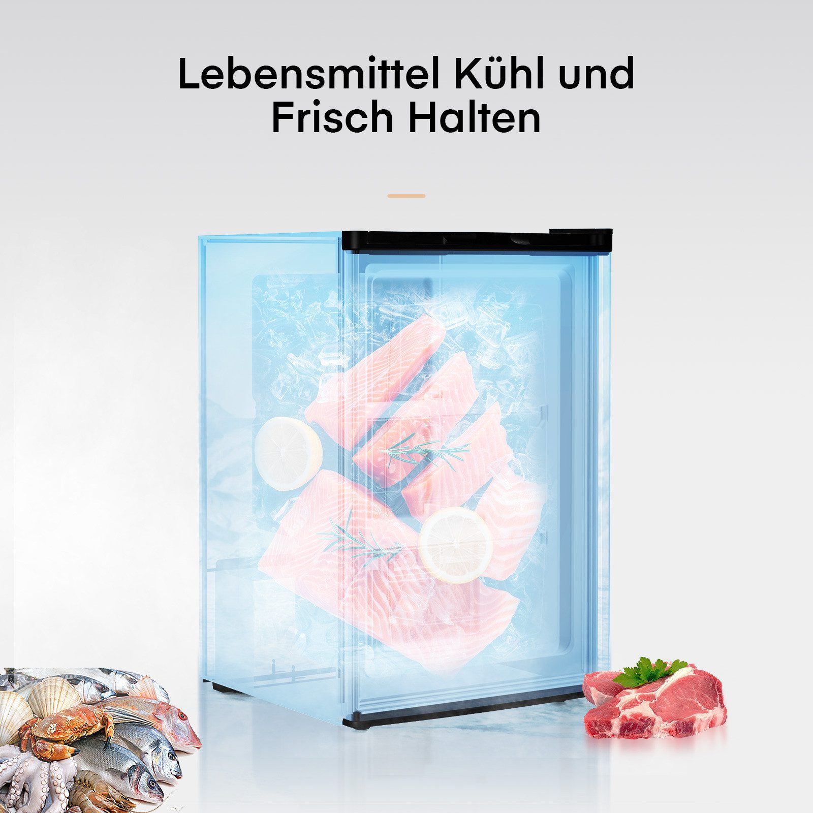 FOHERE Kühlschrank BD-88B, 80.5 cm hoch, 51.4 cm breit