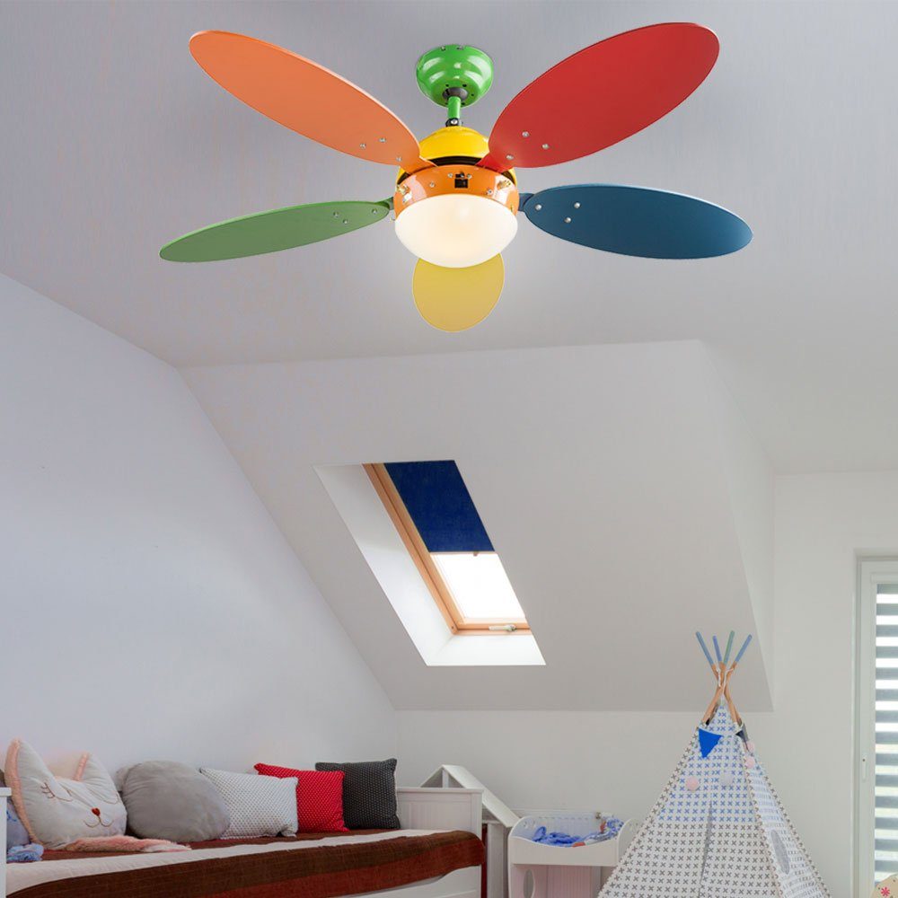 Zug Wohn Ventilator Schalter Decken etc-shop Leuchte Deckenventilator, Lüfter 3 Zimmer Kinder