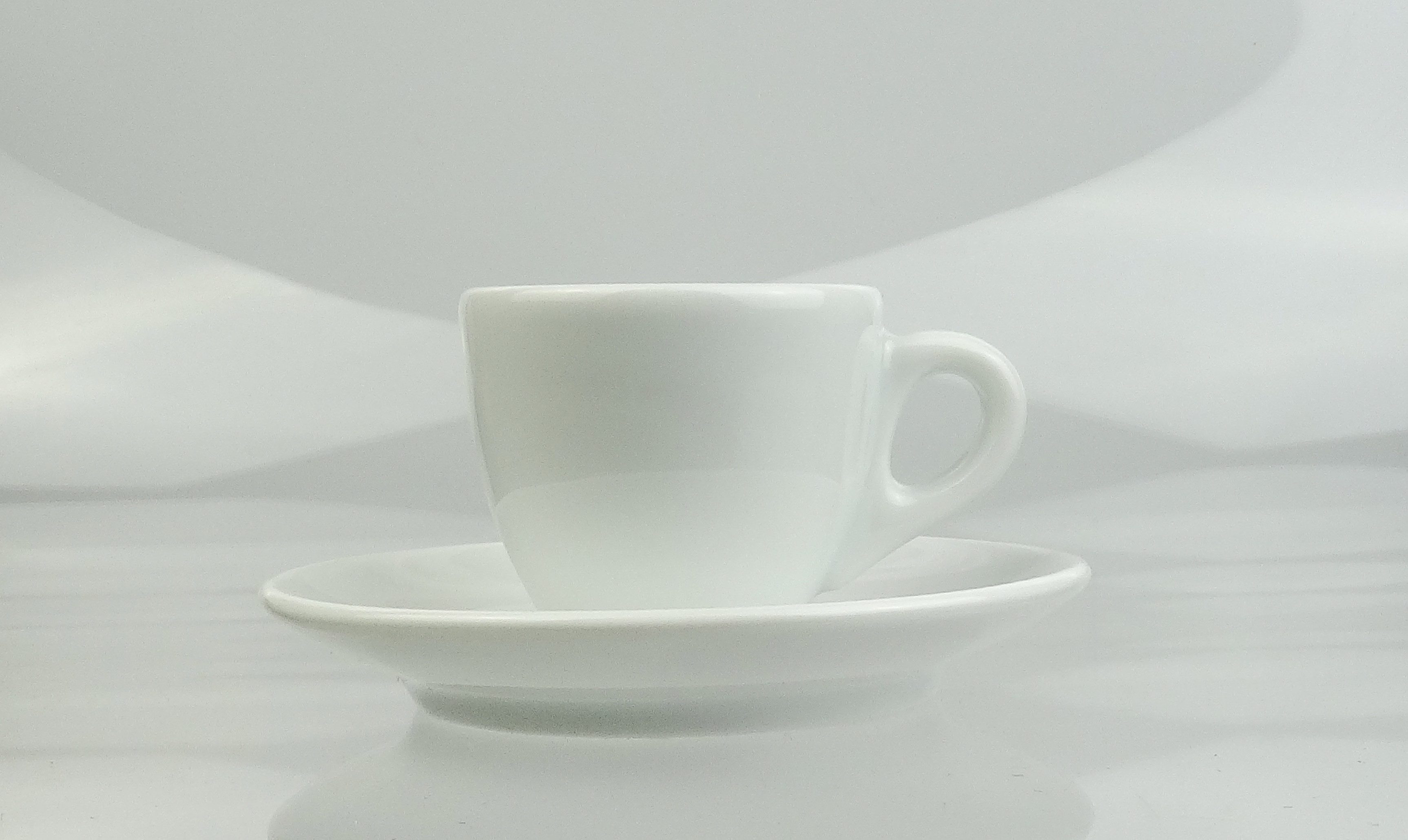 Ancap Espressotasse extra dickwandig (9 mm), Füllmengen-Markierung, Made in Italy, 2-tlg., Porzellan, 2-teilig