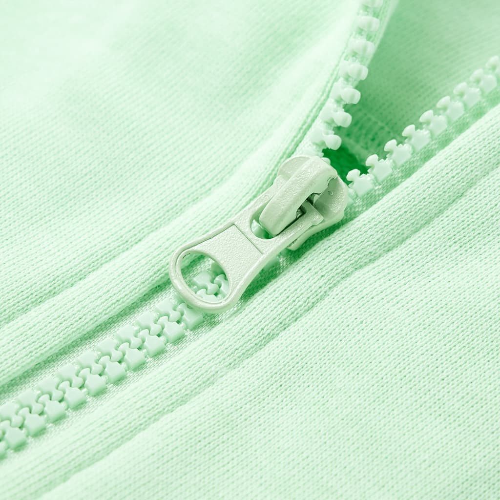 vidaXL Kapuzenpullover Kinder-Kapuzenpullover mit Reißverschluss Hellgrün 116