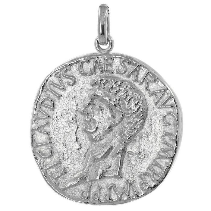 trendor Runder Anhänger Claudius/Spes 925 Silber Replikat Römische Münze