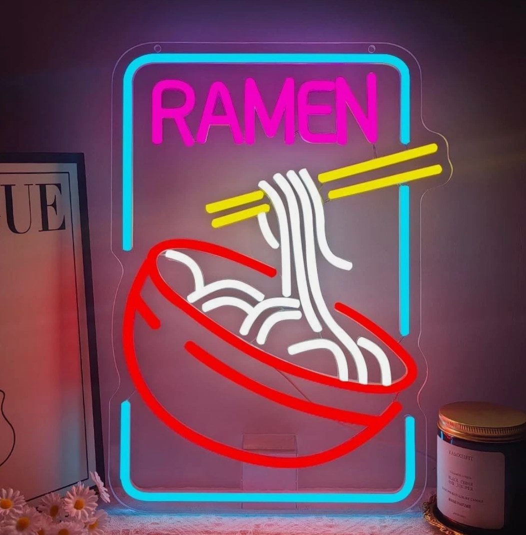 TSE LED Nachtlicht Ramen Neon Schild LED USB 40x29 cm Wandlicht für Bar Küche Zimmer Deko