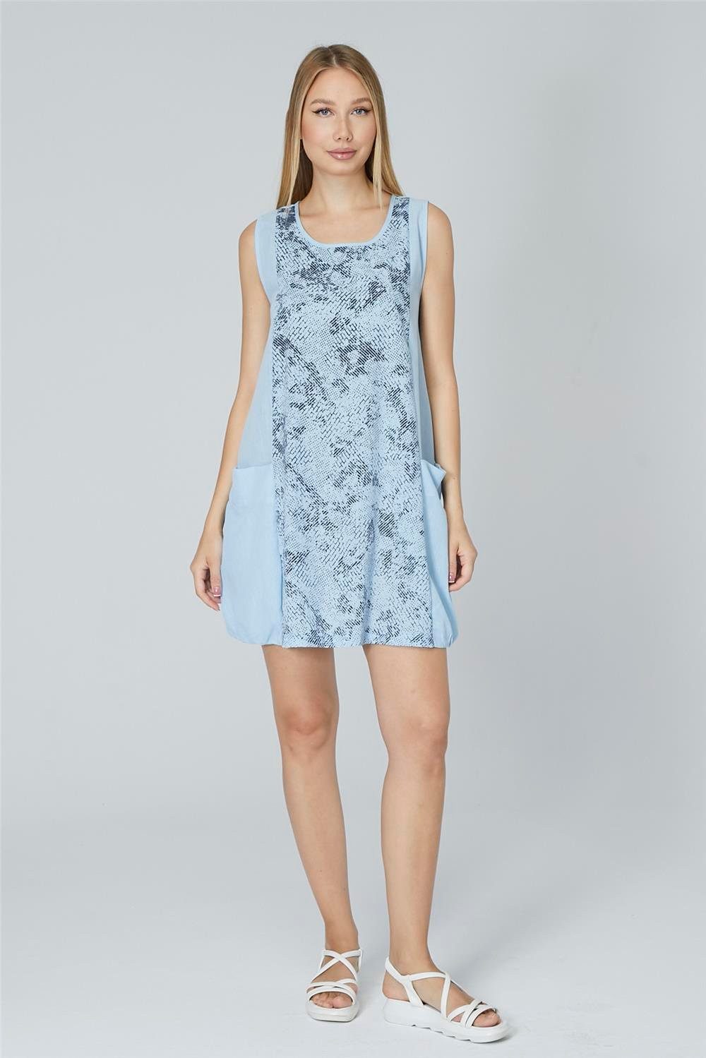 Minikleid Ärmelloses Vordermuster Kleid