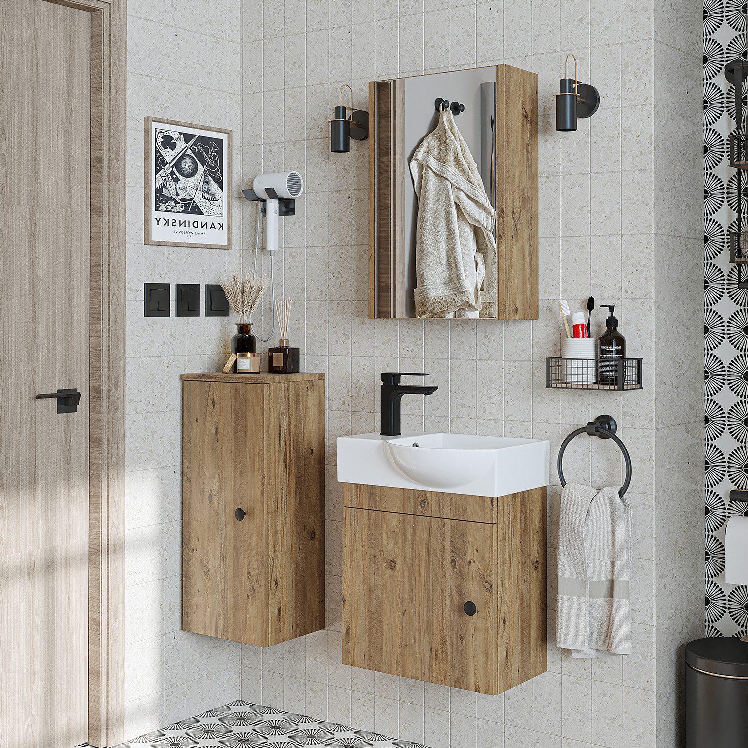 Roomart Badmöbel-Set PUNTO, (Unterschrank mit Waschbecken günstig online kaufen