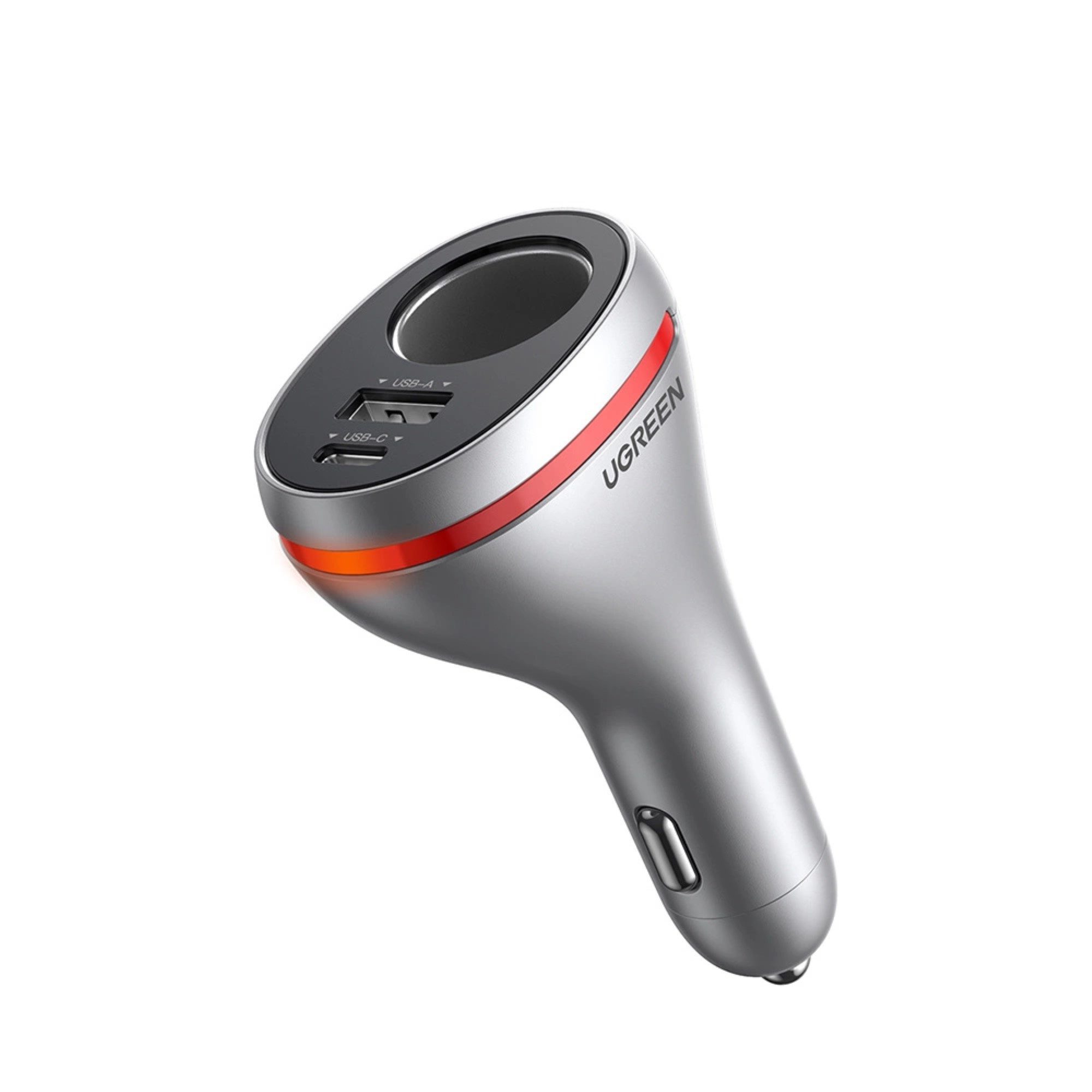 Autoladegerät 24W USB-C, USB-A in Silber Zigarettenanzünderbuchse 12V KFZ-Transmitter