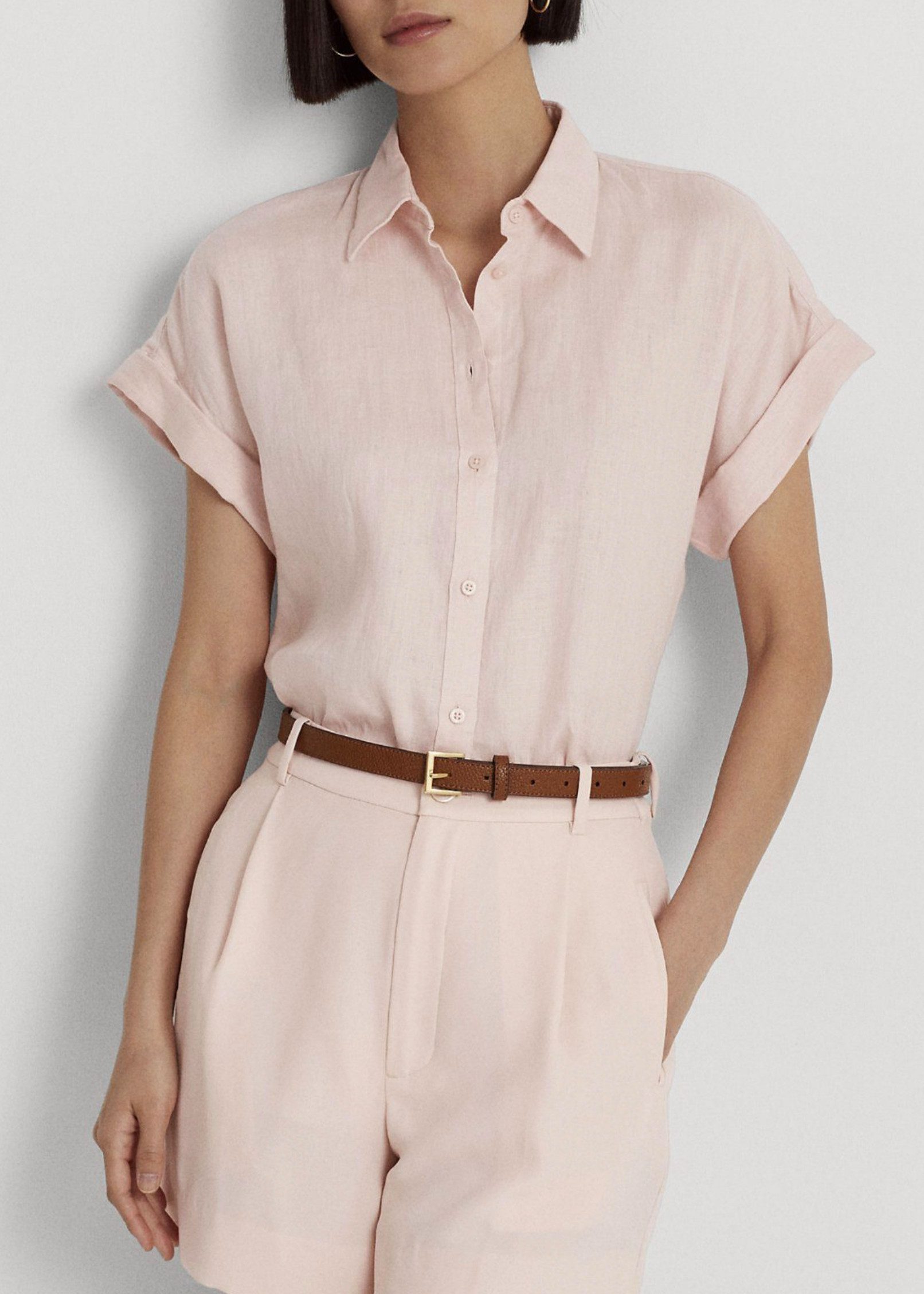 Polo Ralph Lauren T-Shirt "LAUREN" Hemd Linen Broono Dolman-Sleeve Shirt Bluse Tee Lino