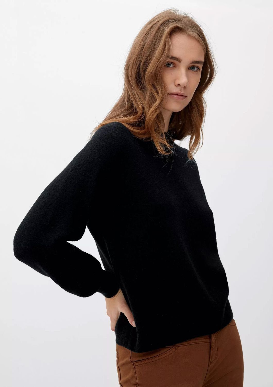 s.Oliver Rundhalspullover Basic (1-tlg) Woll-Mix, Rundhals-Ausschnitt, günstig online kaufen