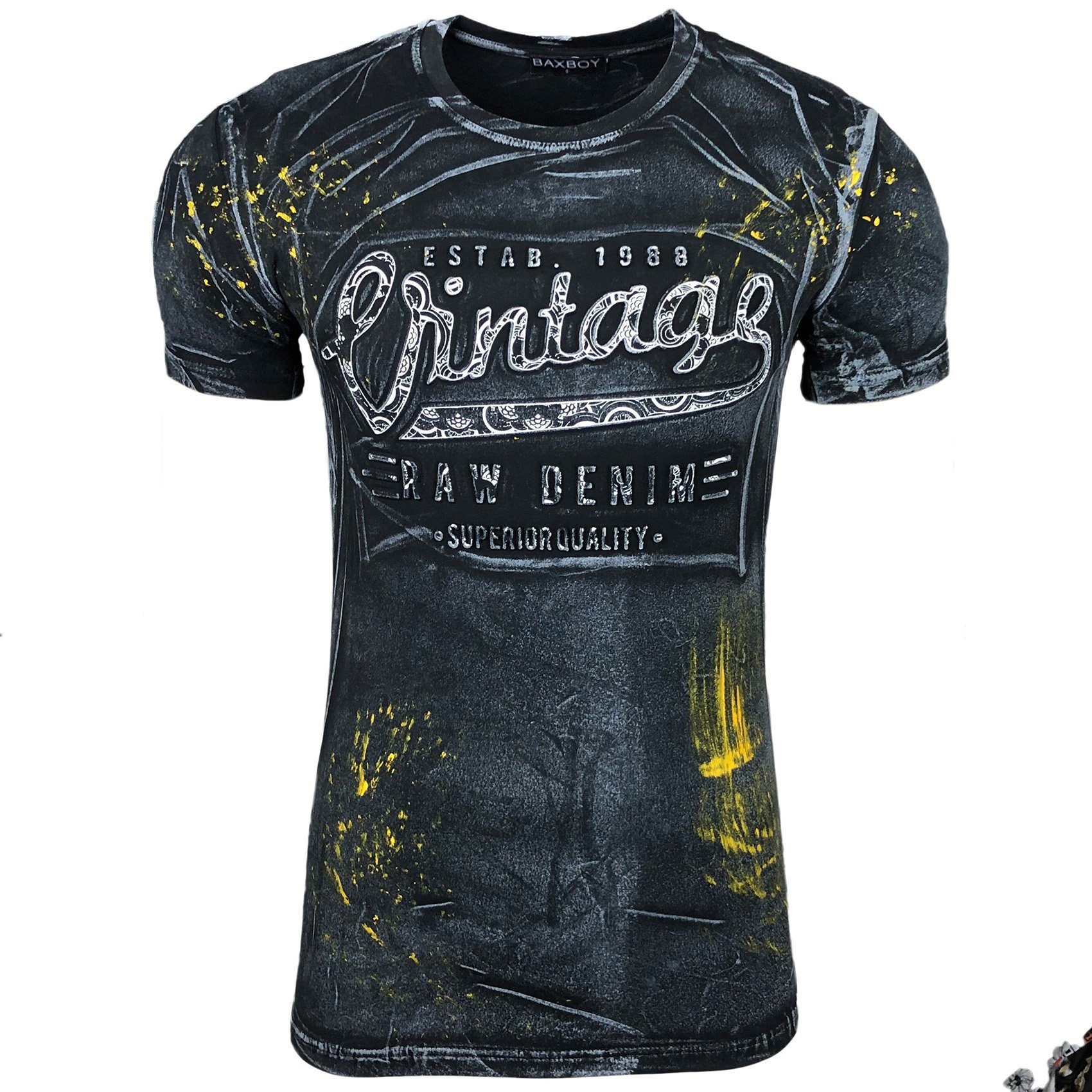Baxboy T-Shirt Baxboy T-Shirt »VINTAGE« mit trendigem Markenprint 10184 günstig online kaufen