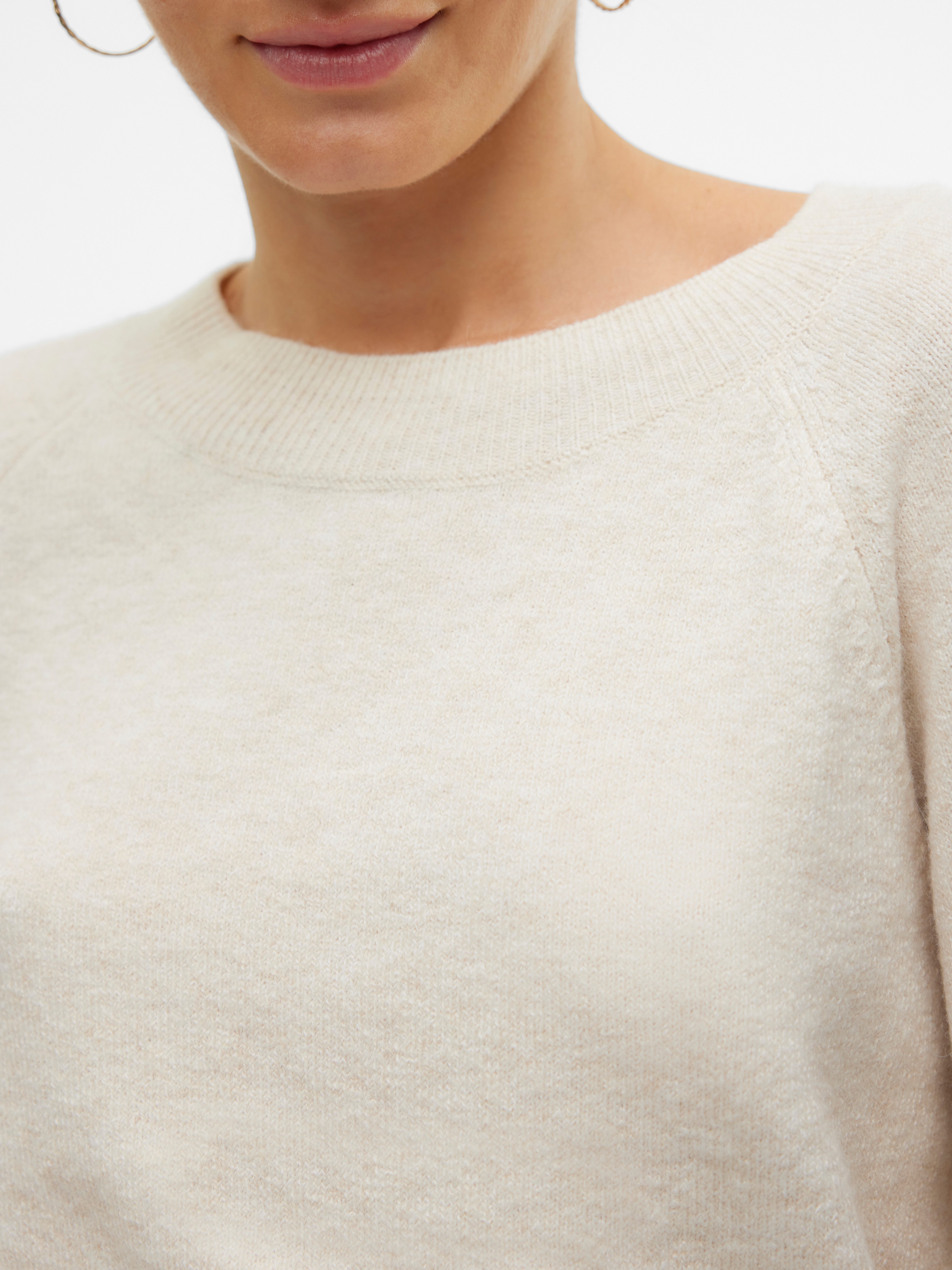 Vero Moda Rundhalspullover VMDOFFY in melierter Optik