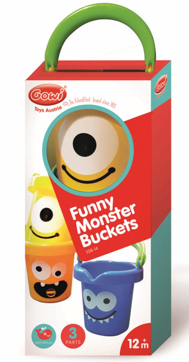 GOWI Badespielzeug Lustige Monster Eimer (3-tlg) günstig online kaufen
