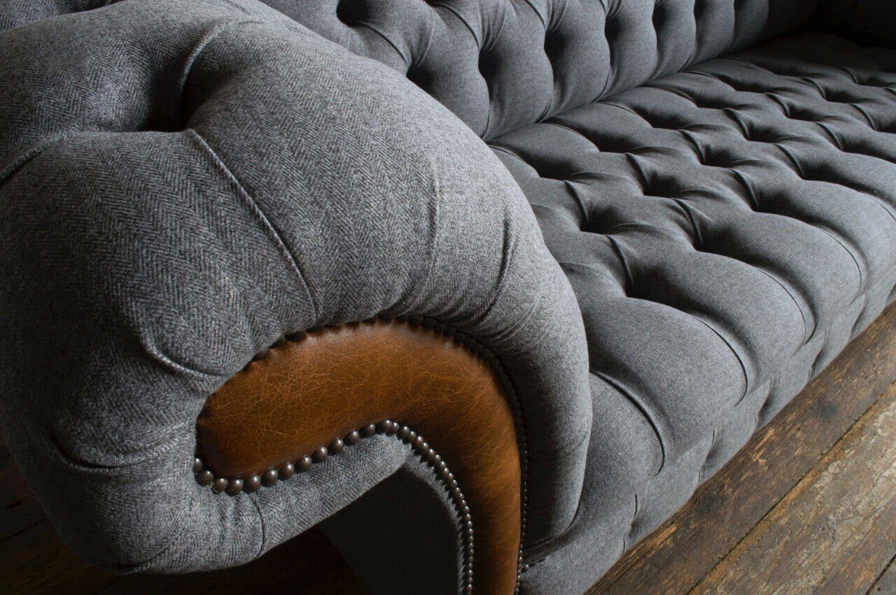 cm Sofa Chesterfield-Sofa, Sitzer JVmoebel Design Couch Chesterfield 225 3 Sofa