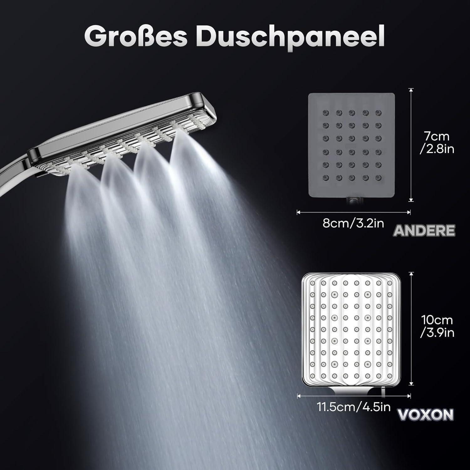 LuxusKollektion Regenduschkopf Duschkopf Regendusche Schlauch 1,8m Silber Duschkopf mit Schlauch 1.6m