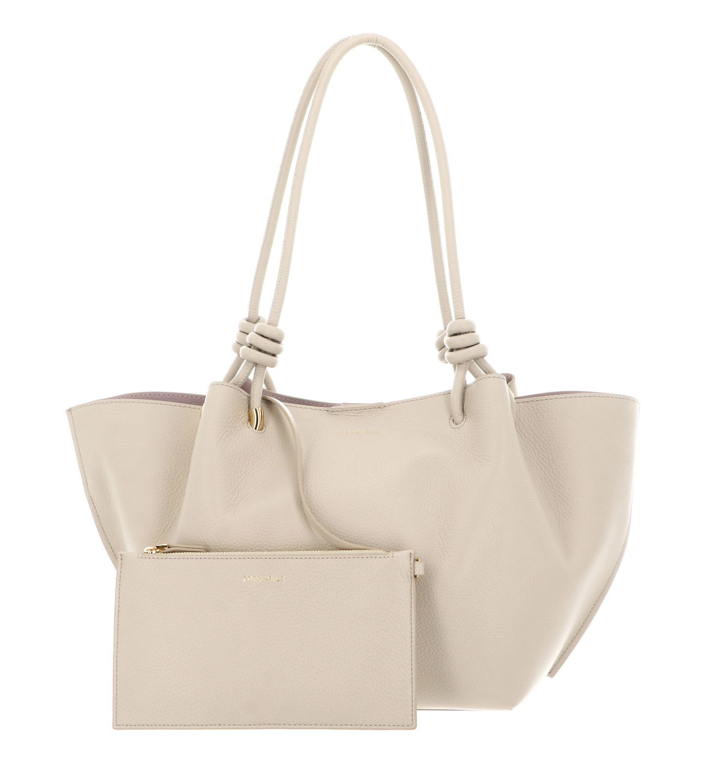 COCCINELLE Schultertasche Handbag Grained Leather (Set, 2-tlg), aus echtem Rindsleder