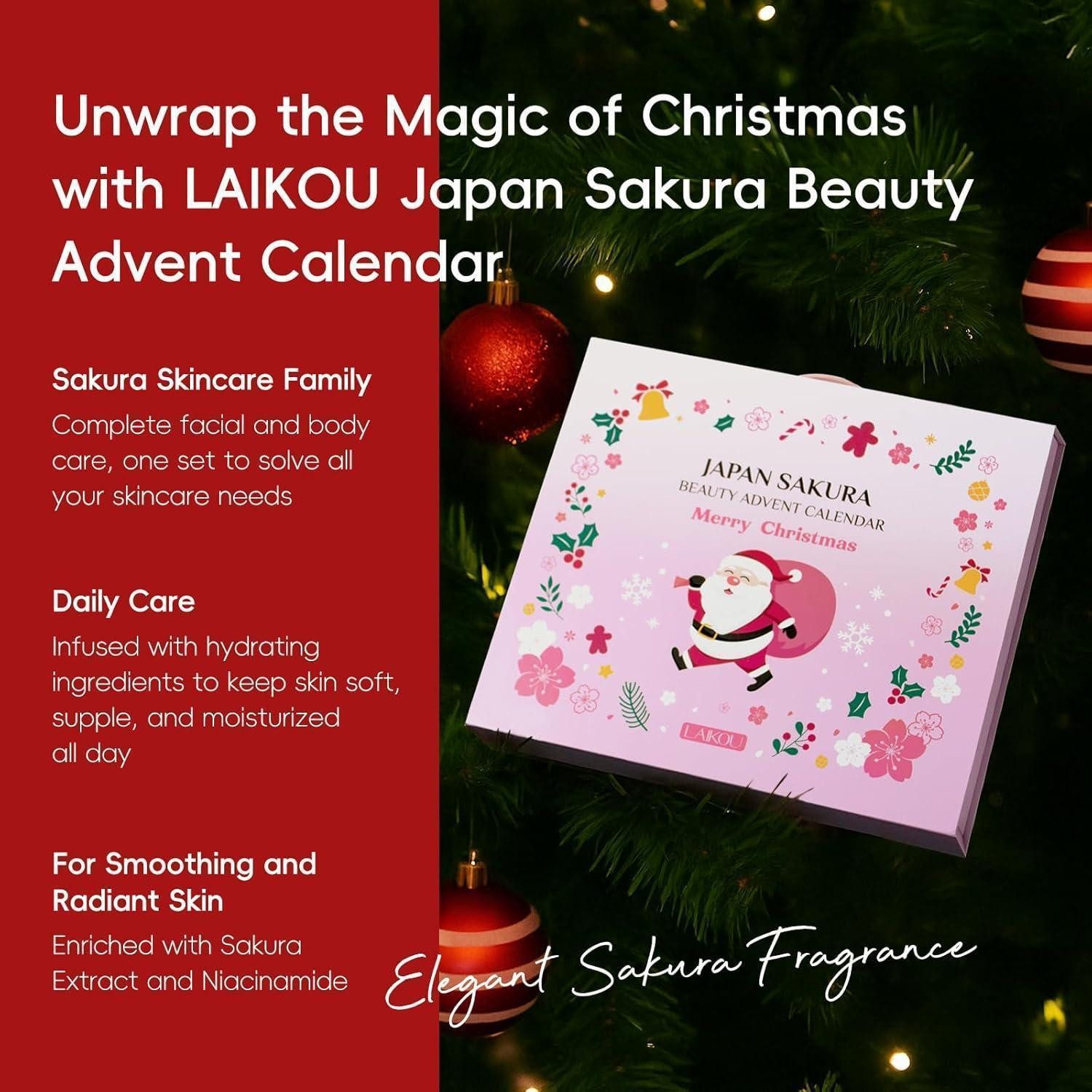 LuxusKollektion Kosmetik-Adventskalender Adventskalender Gesichtspflege 24-teilig Sakura für Frauen