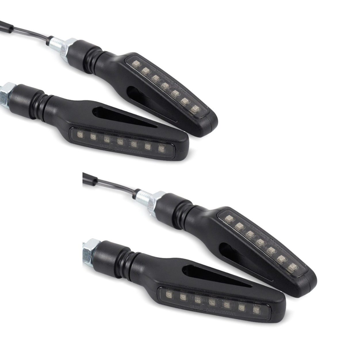 Halter 2x Lauflicht Blinker Motorrad # KP32 LED Blinker mit E-Prüfzeichen 2 S