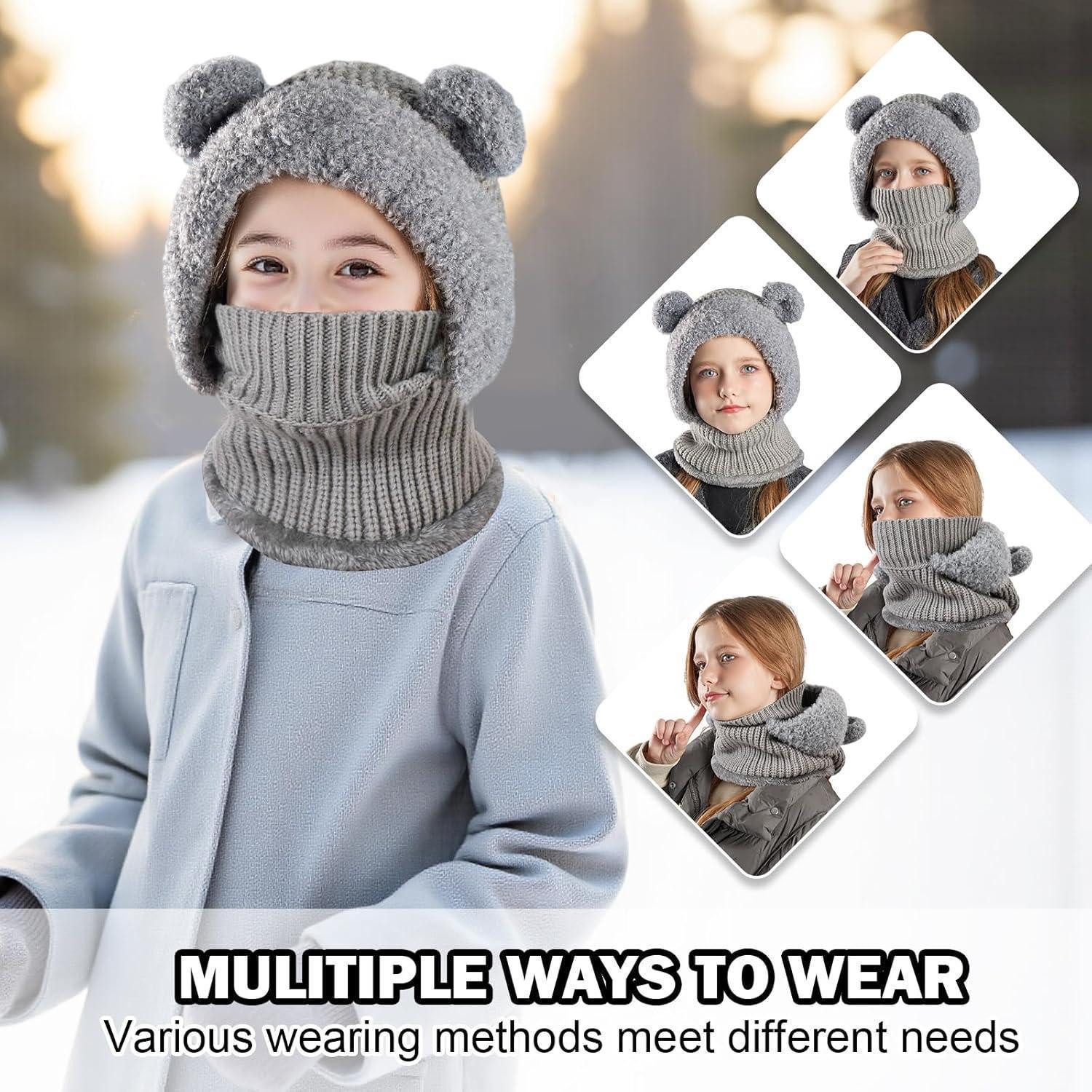 LuxusKollektion Sturmhaube Sturmhaube Kinder Skimaske Sturmmaske Fleece Rosa Einheitsgröße