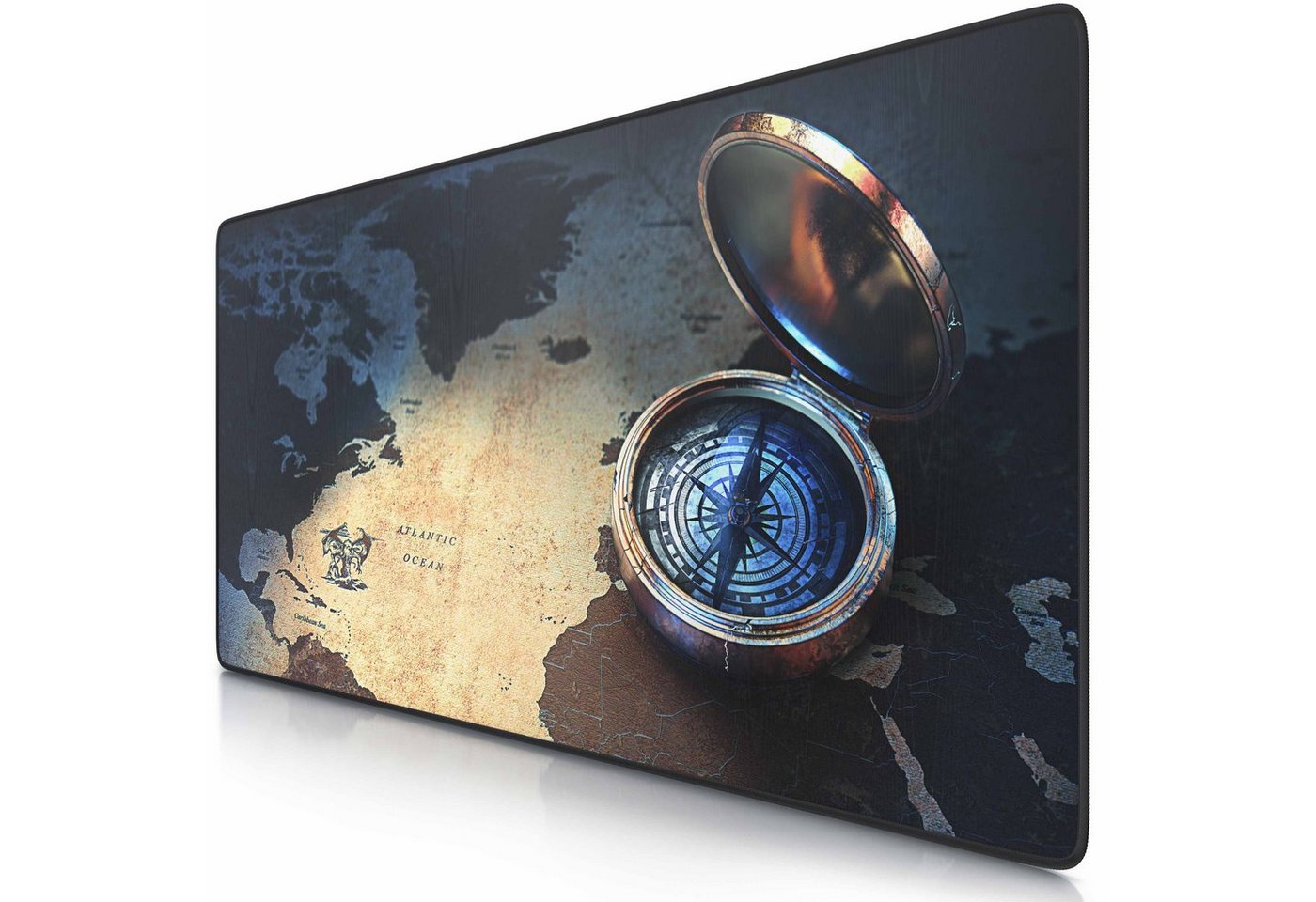 CSL Gaming Mauspad XXL Speed Mousepad 900 x 400 x 3 mm, große Tischunterlage (1-St), rutschfest, abwaschbar, Geschwindigkeit & Präzision, Compass