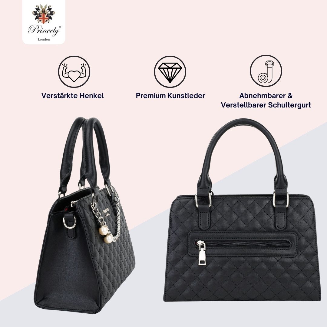 Princely London Handtasche Clara - Elegante Umhängeasche - Crossbody Bag mit Reißverschluss – Bild 4 von 5