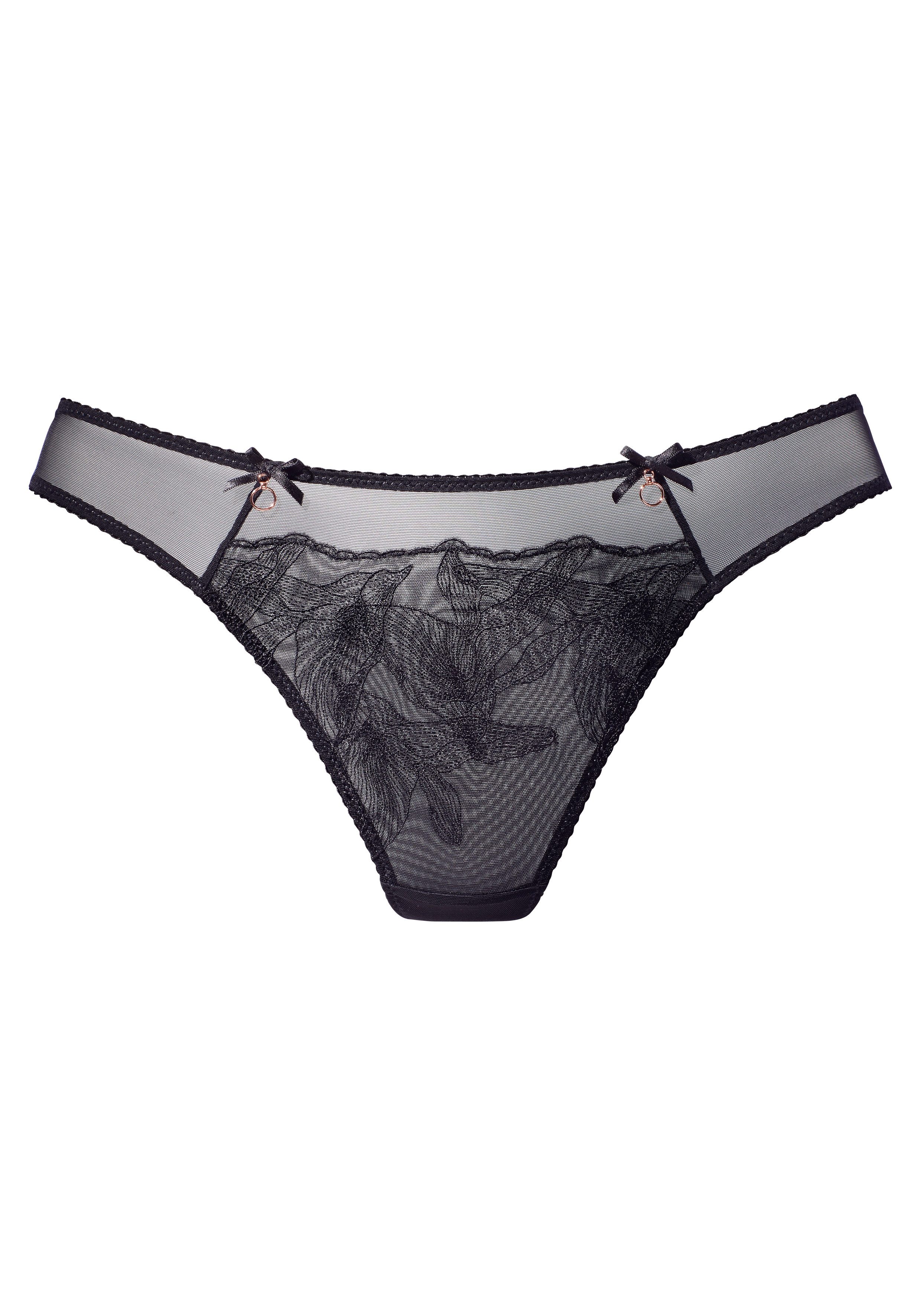 LASCANA String Gabriella aus Mesh mit hauchzarter Stickerei, transparente Unterwäsche