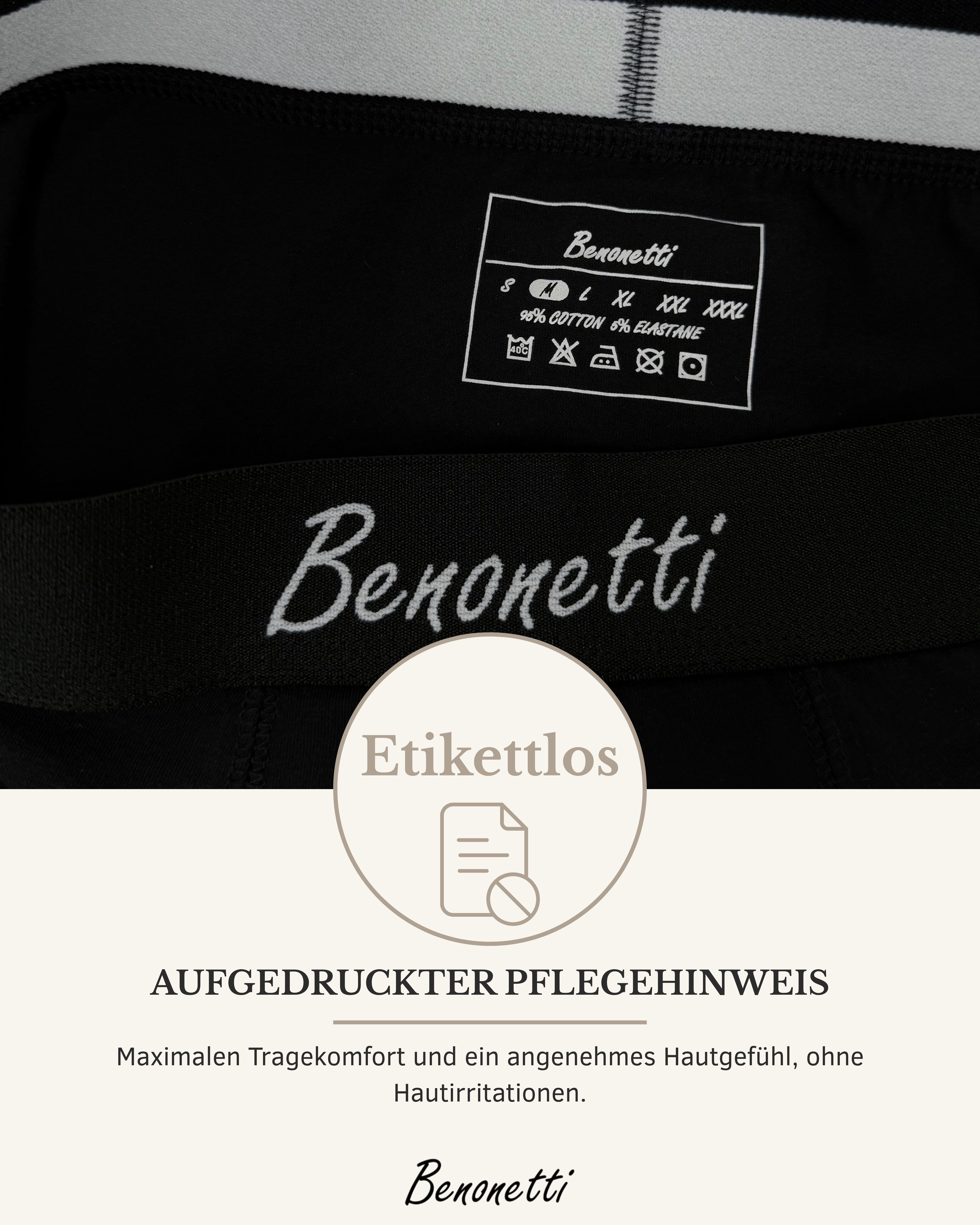 Benonetti Boxershorts 6er Pack aus Baumwolle mit hoher Tragekomfort Mit Komfortbund und Logo, ohne kratzenden Zettel – Bild 3 von 5
