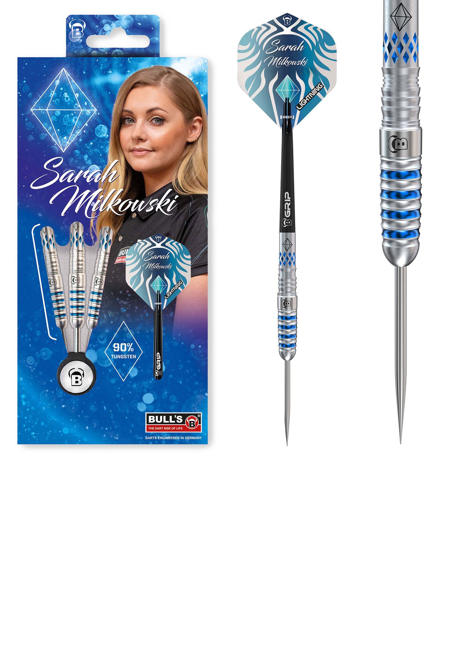 BULL'S Dartpfeil Sarah Milkowski Dartpfeile Darts-Set Profi, unisex neutral