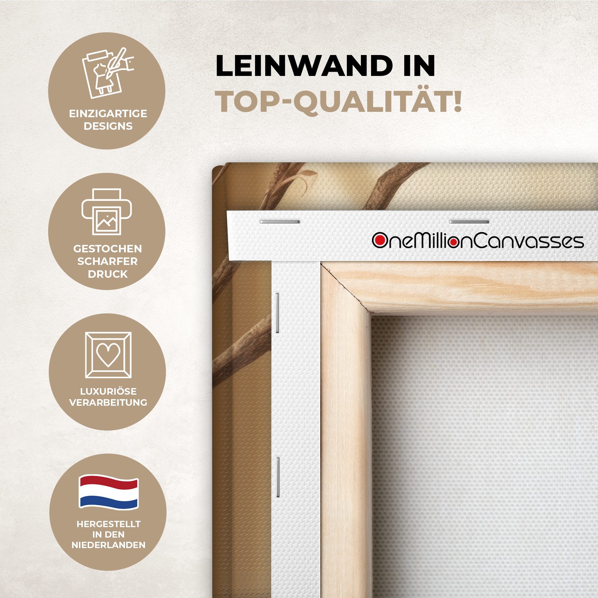 OneMillionCanvasses® Leinwandbild Beige - Osterkuchen - Eier - Ostern Deko, Fotodruck (1 St), Wandbild, Deko Schlafzimmer Wohnzimmer Flur 20x20 cm