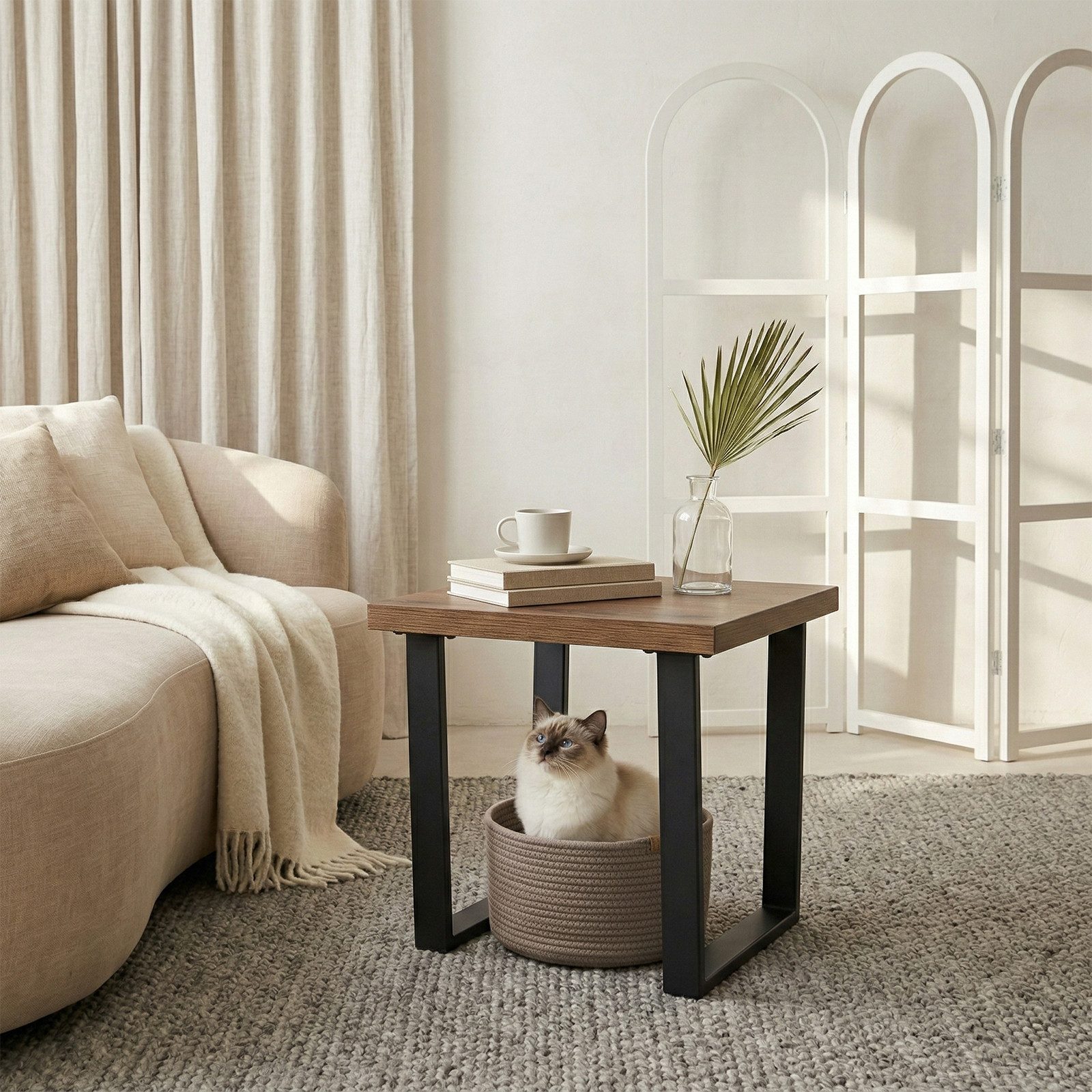 Jiexi Beistelltisch Moderne Industriedesign Beistelltisch/Couchtisch, Holzoptik