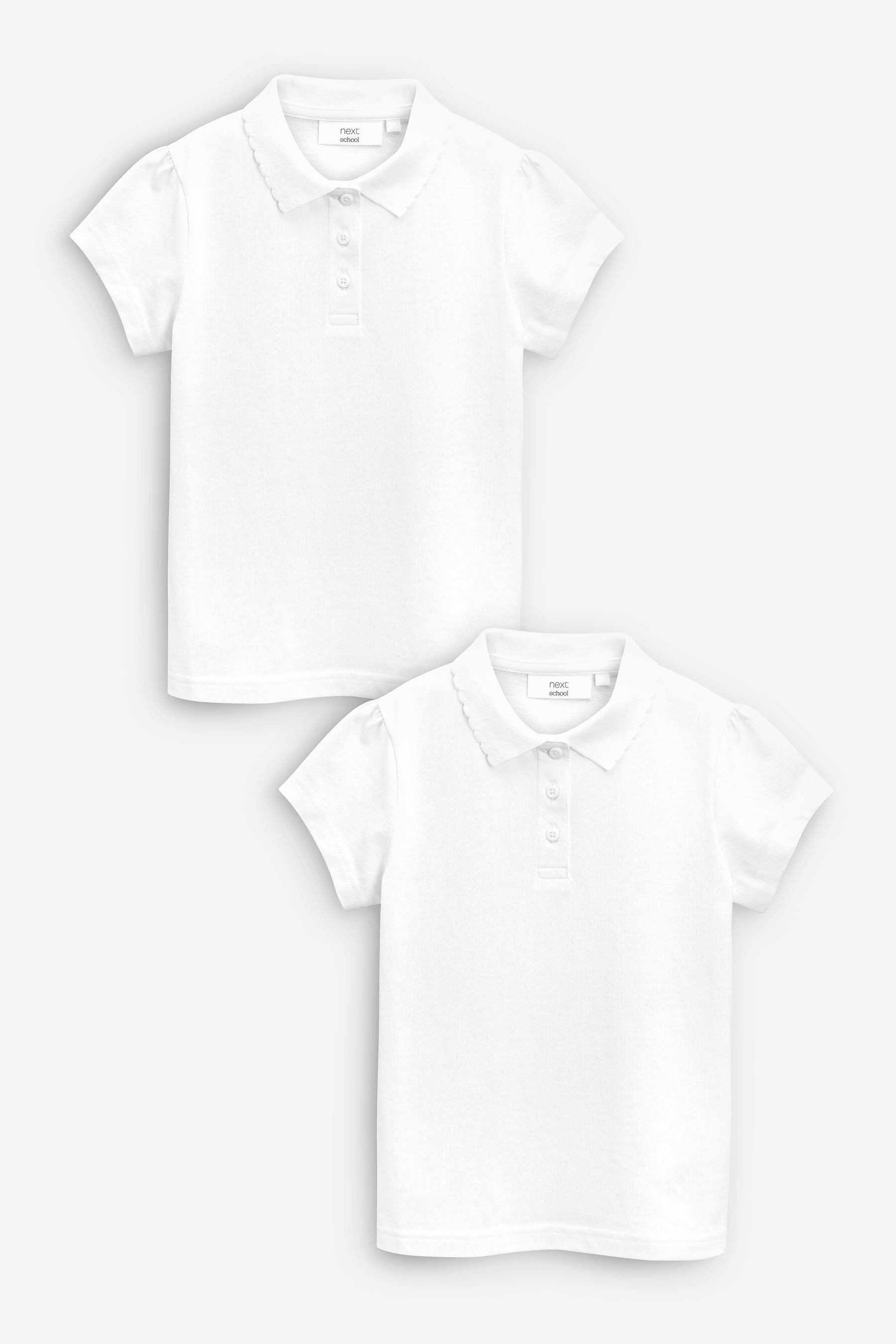 Next Poloshirt Kurzärmelige Polohemden aus Baumwolle im 2er-Pack (2-tlg)