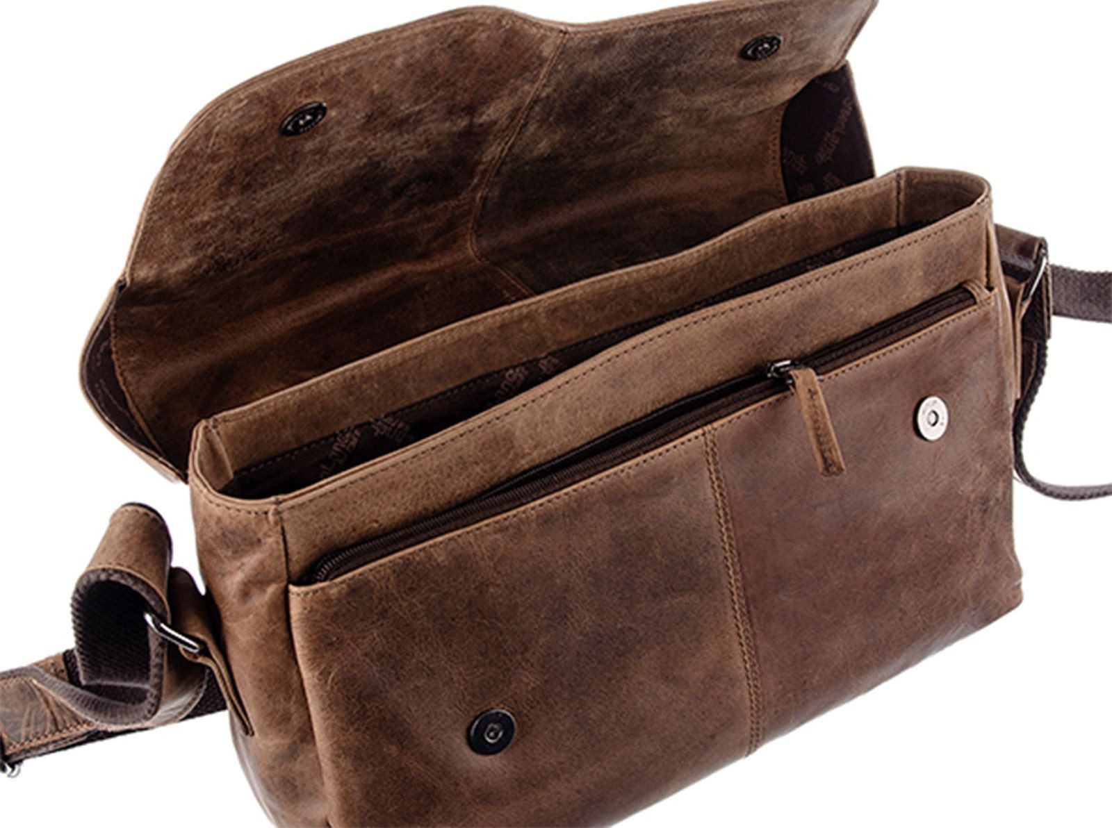 GreenLand Nature Schultertasche Shoulderbag, aus echtem Leder