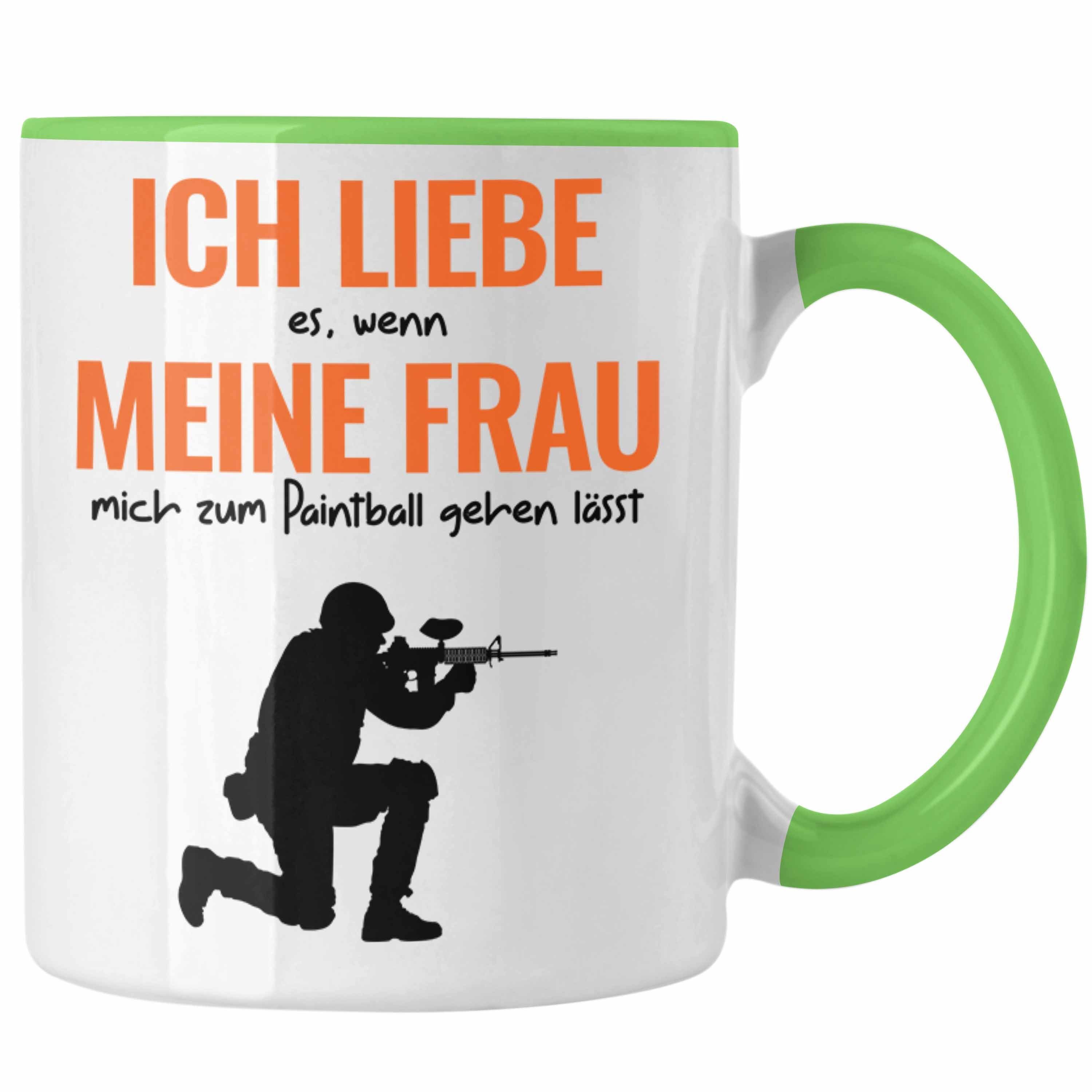 Geschenk Tasse Männer Paintball Geschenkidee Grün Lustig Trendation Tasse Paintballspieler Trendation -