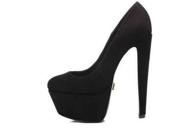 Giaro Samy Black Velour High-Heel-Pumps