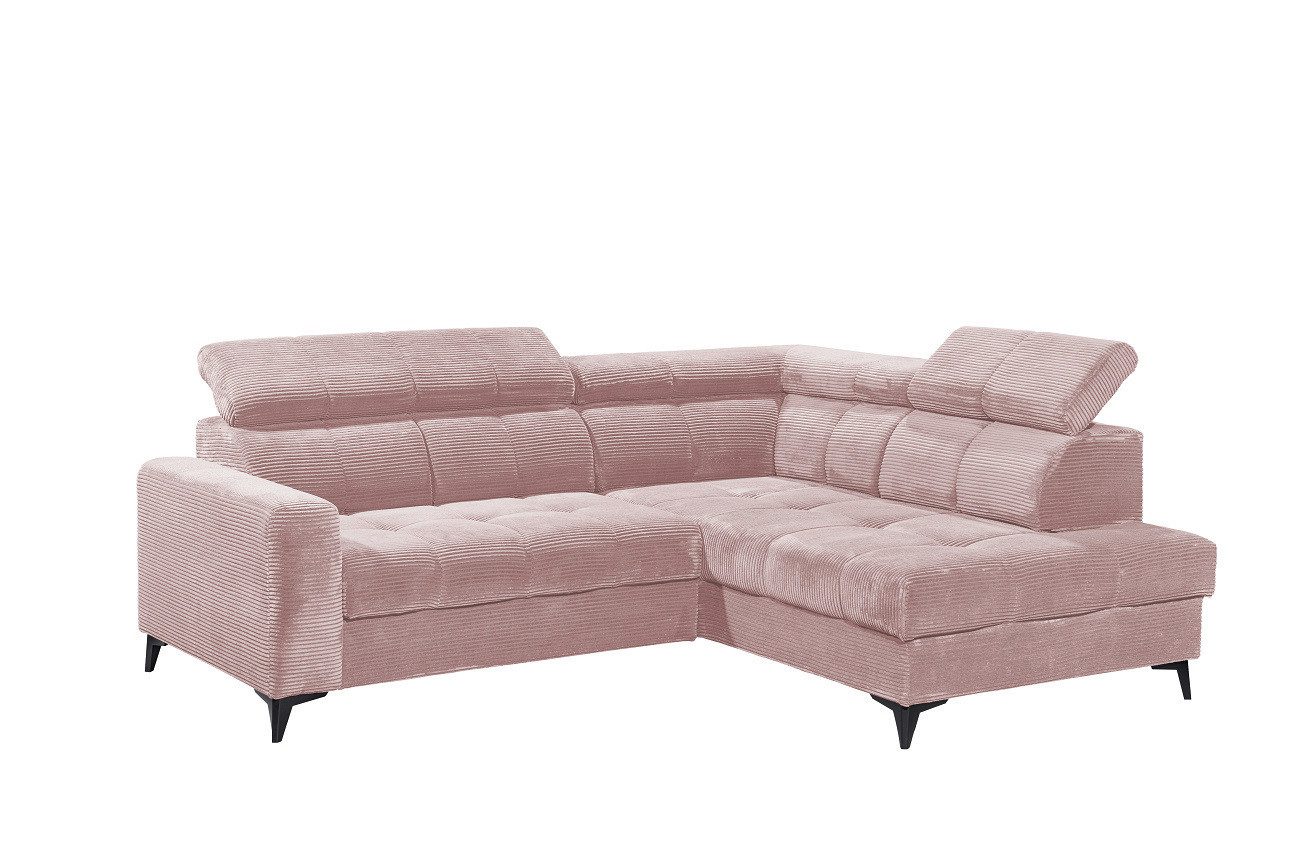 ED EXCITING DESIGN Ecksofa Bavaro, mit elektrischer Sitztiefenverstellung, Kopflehnen,USB-Anschlüsse