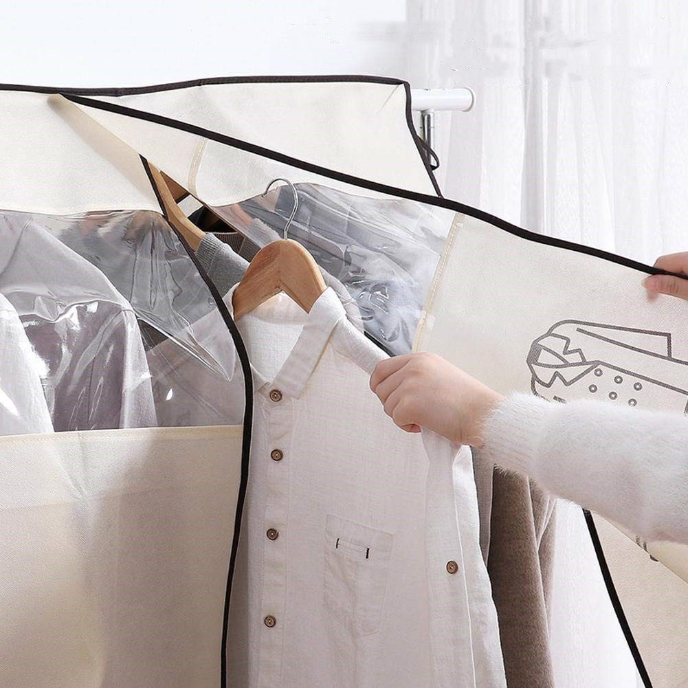 Housruse Kleidersack Schutzhülle für Kleiderstange, Staubschutz,  transparent Größe: ca. 118 x 88 cm.