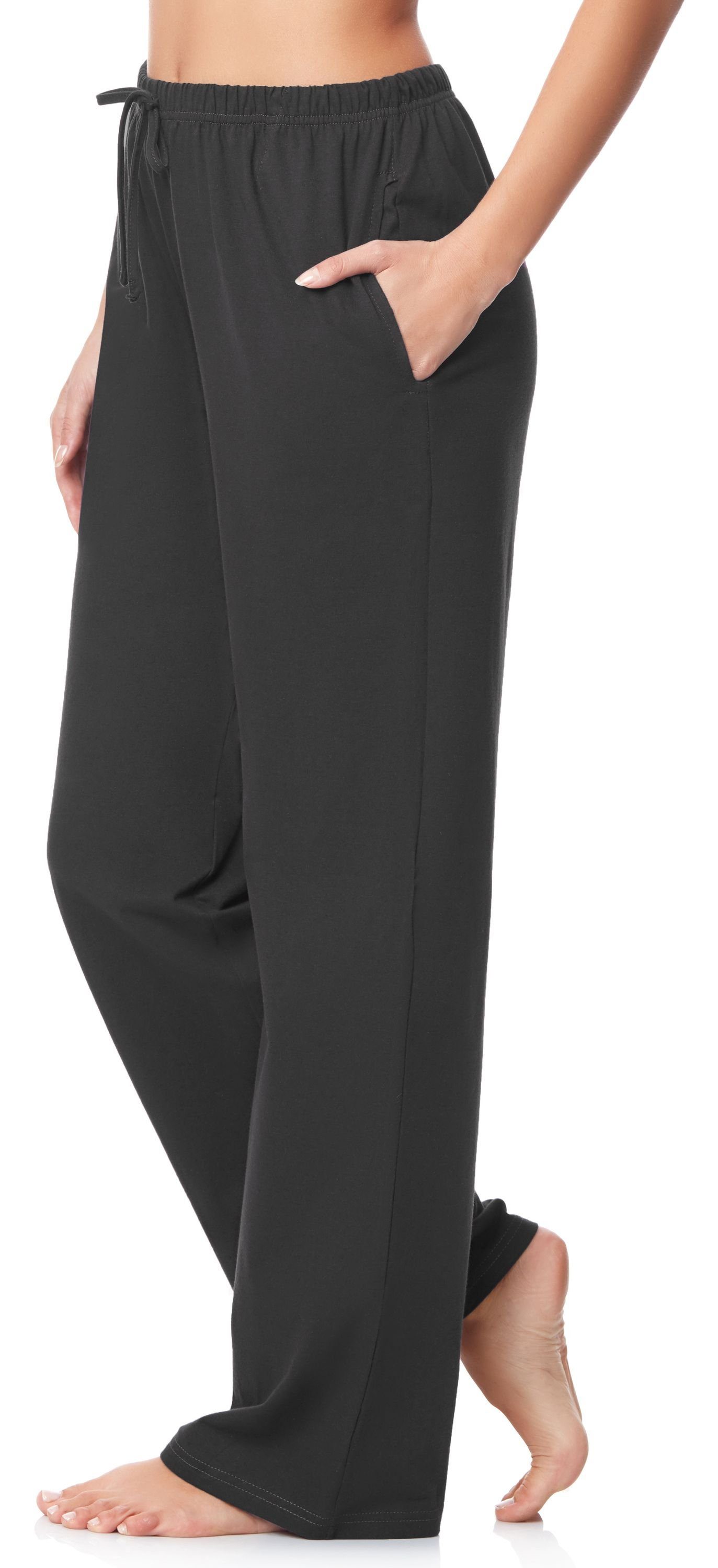 Schlafanzugshose (1-tlg) elastischer MPP-001 Pyjamashorts Merry Bund Damen Style Anthrazit