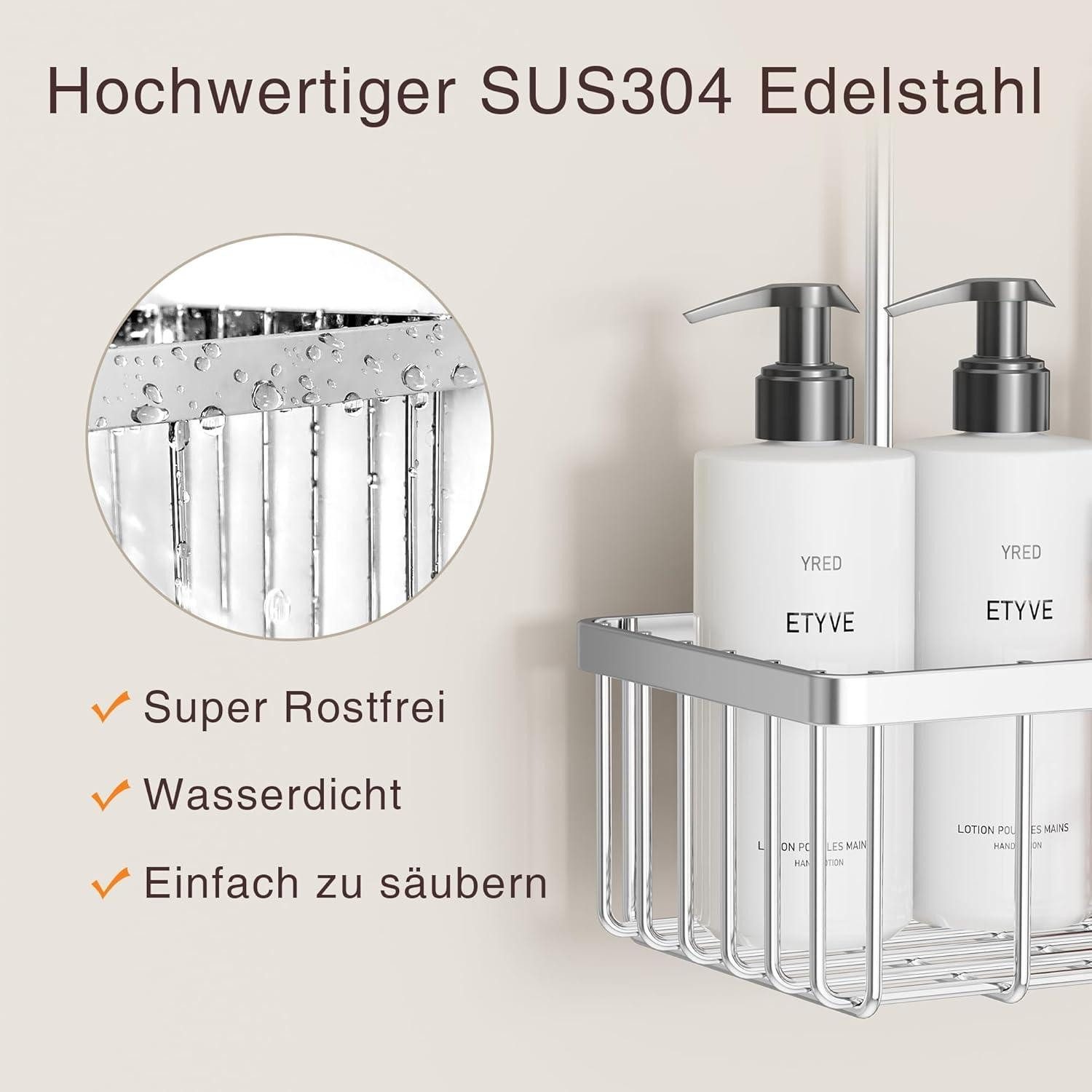 LuxusKollektion Badaccessoire-Set Duschablage Edelstahl Ohne Bohren günstig online kaufen