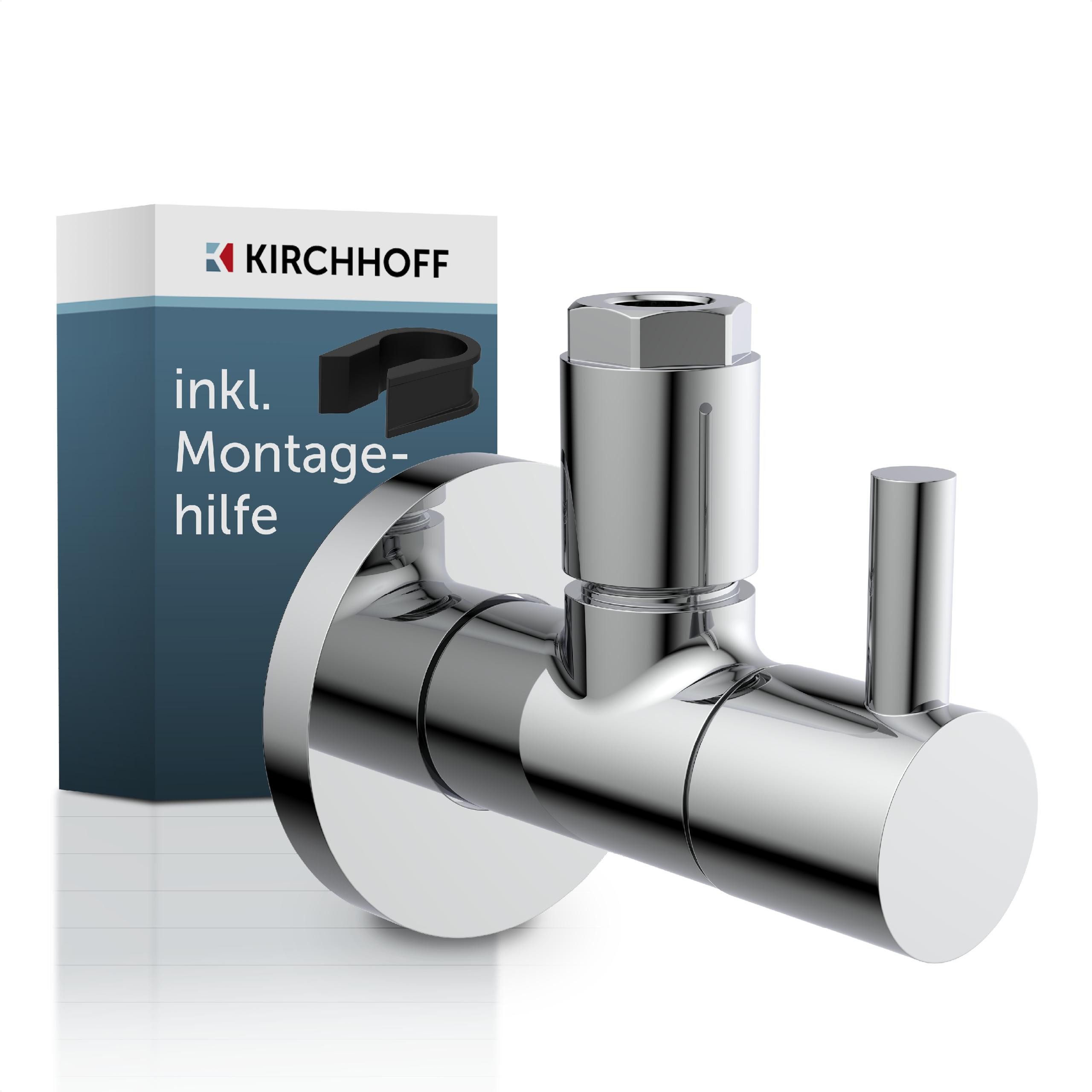 Kirchhoff Eckventil DESIGN, max. 16 bar, Schnellverschluss, Eckregulierventil Kalt- und Warmwasserleitung