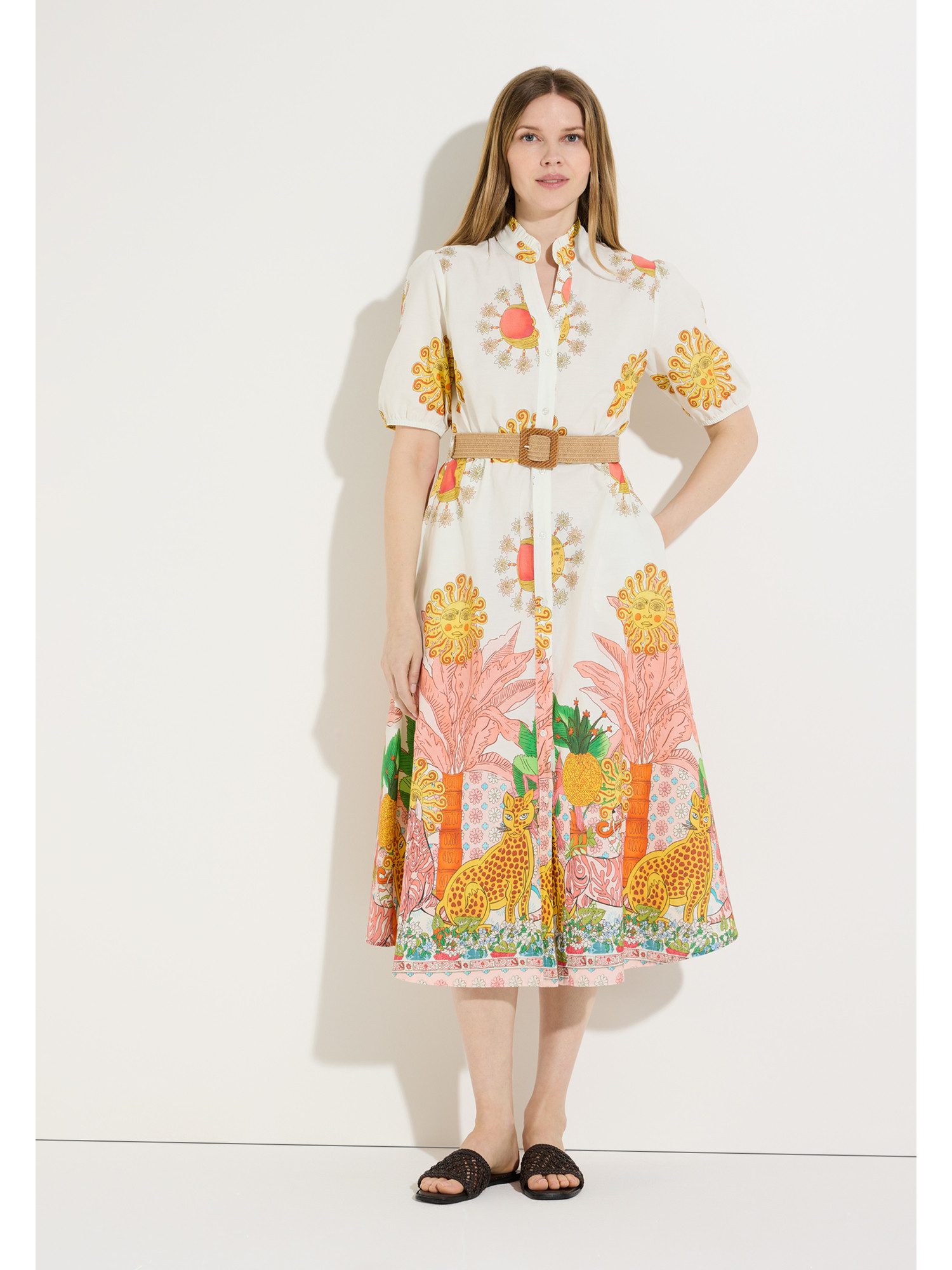 MORE&MORE Blusenkleid kunstvoll bedrucktes Blusenkleid