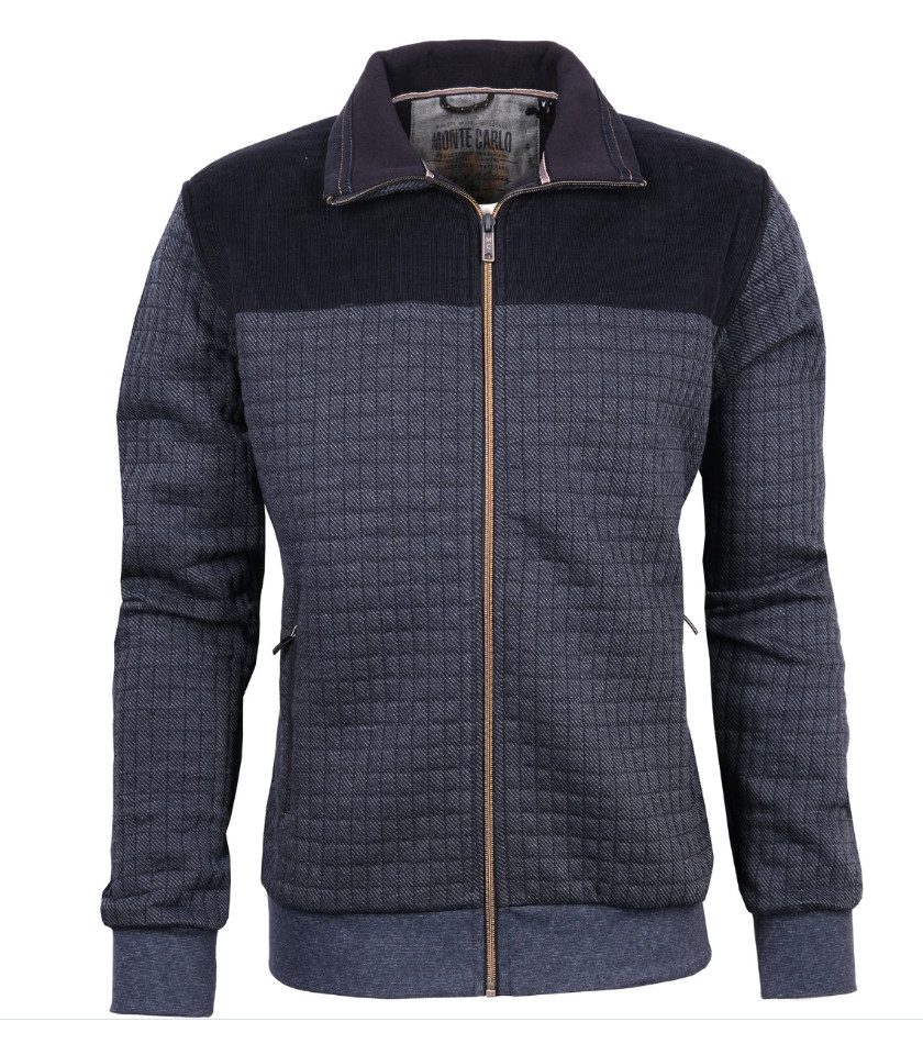 Mode Monte Carlo Sweatshirt Sweat-Jacke Troyer Zip Marine