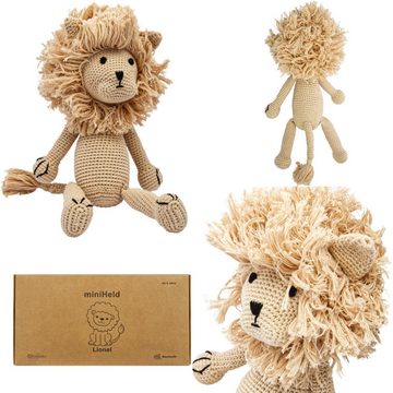 miniHeld Babypuppe Handgestrickter Löwe Lionel gehäkelt Spielzeug 32 cm aus Baumwolle