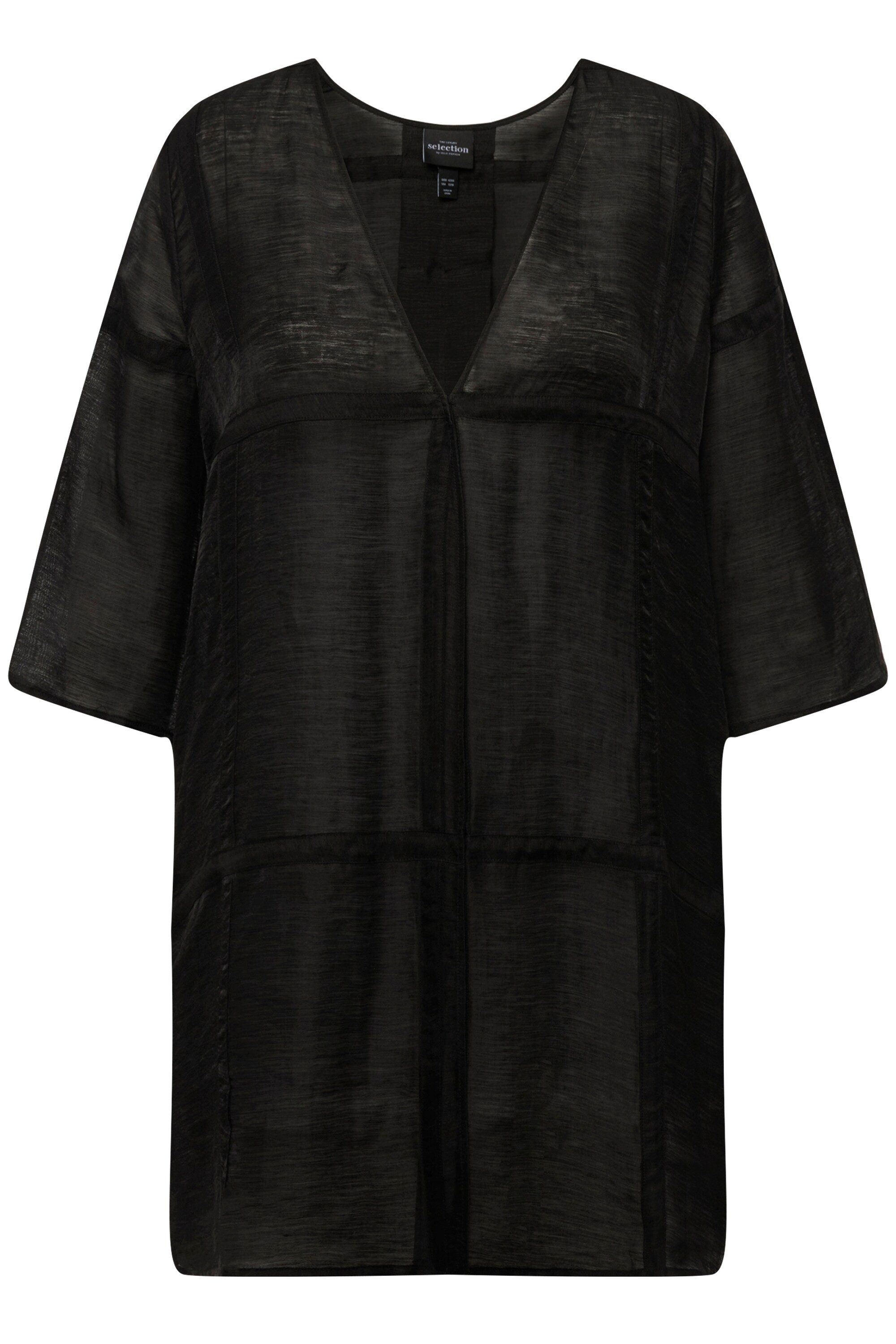 Ulla Popken Sommerjacke Blusenjacke Leinenmix A-Linie günstig online kaufen