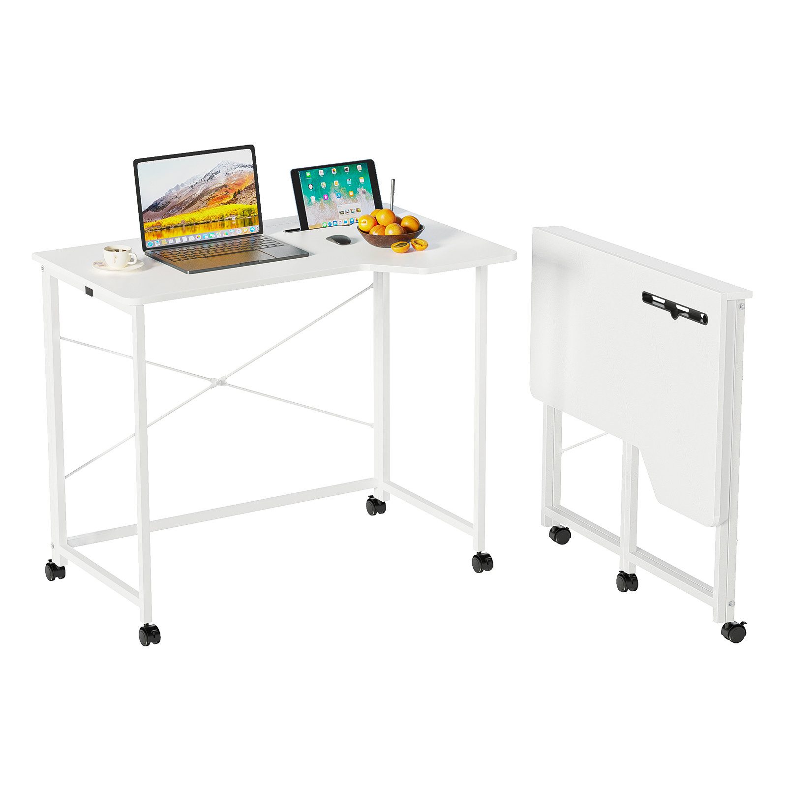 Klapptisch Schreibtisch, Computertisch mit Rollen