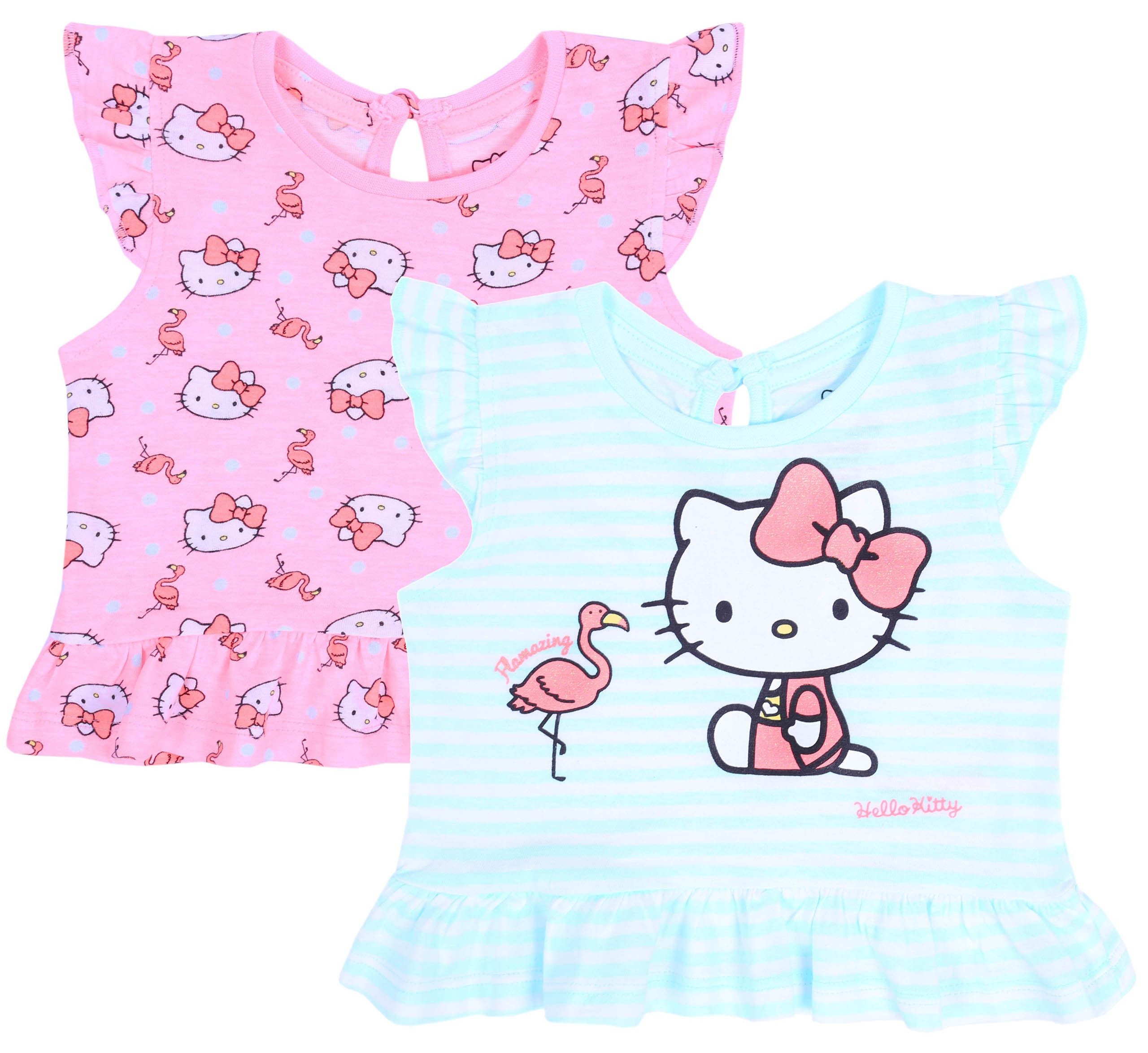 Sarcia.eu Blusentop 2x Pink-mint T-Shirt, Hello Kitty T-Shirt 12-18 Monate