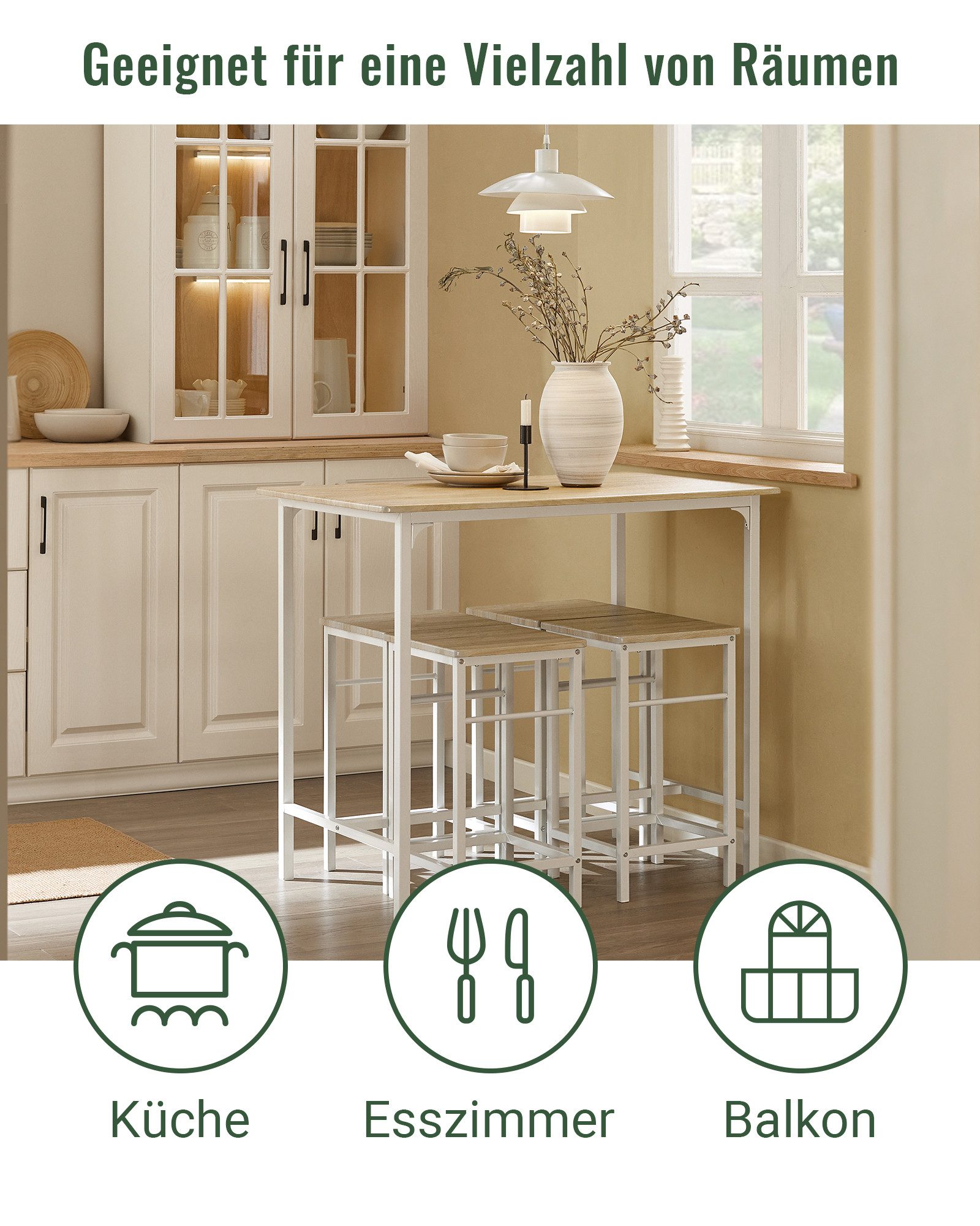 SoBuy Bartisch OGT11, Essgruppe Küchentisch Set für Esszimmer Balkon Garten günstig online kaufen