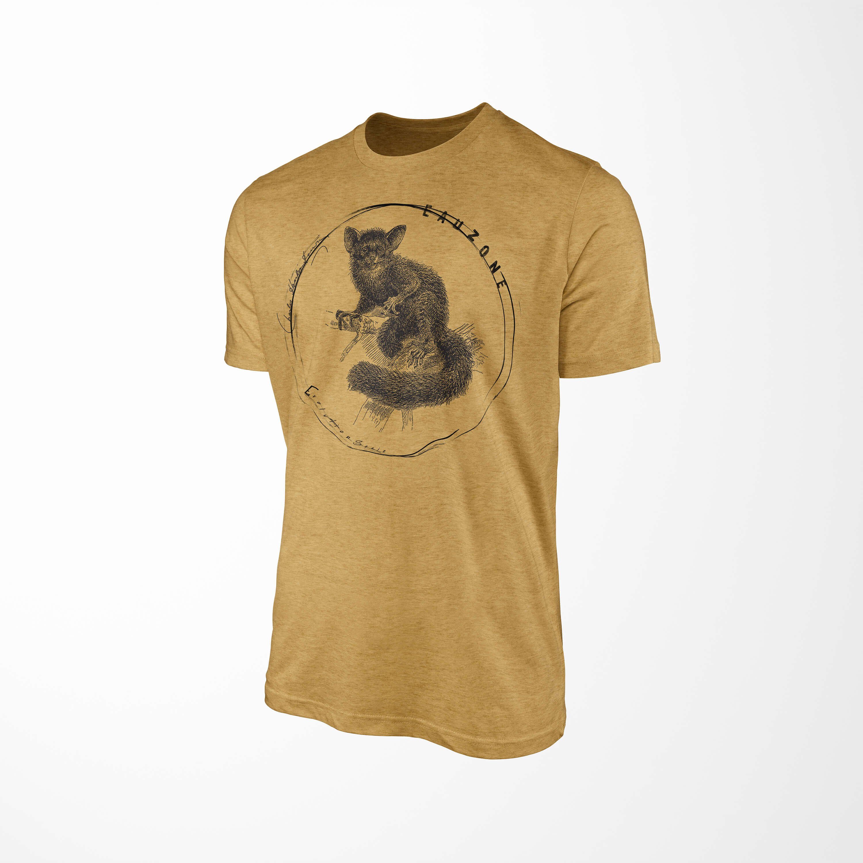 Gold Antique T-Shirt T-Shirt Herren Sinus Art Fingertier Evolution