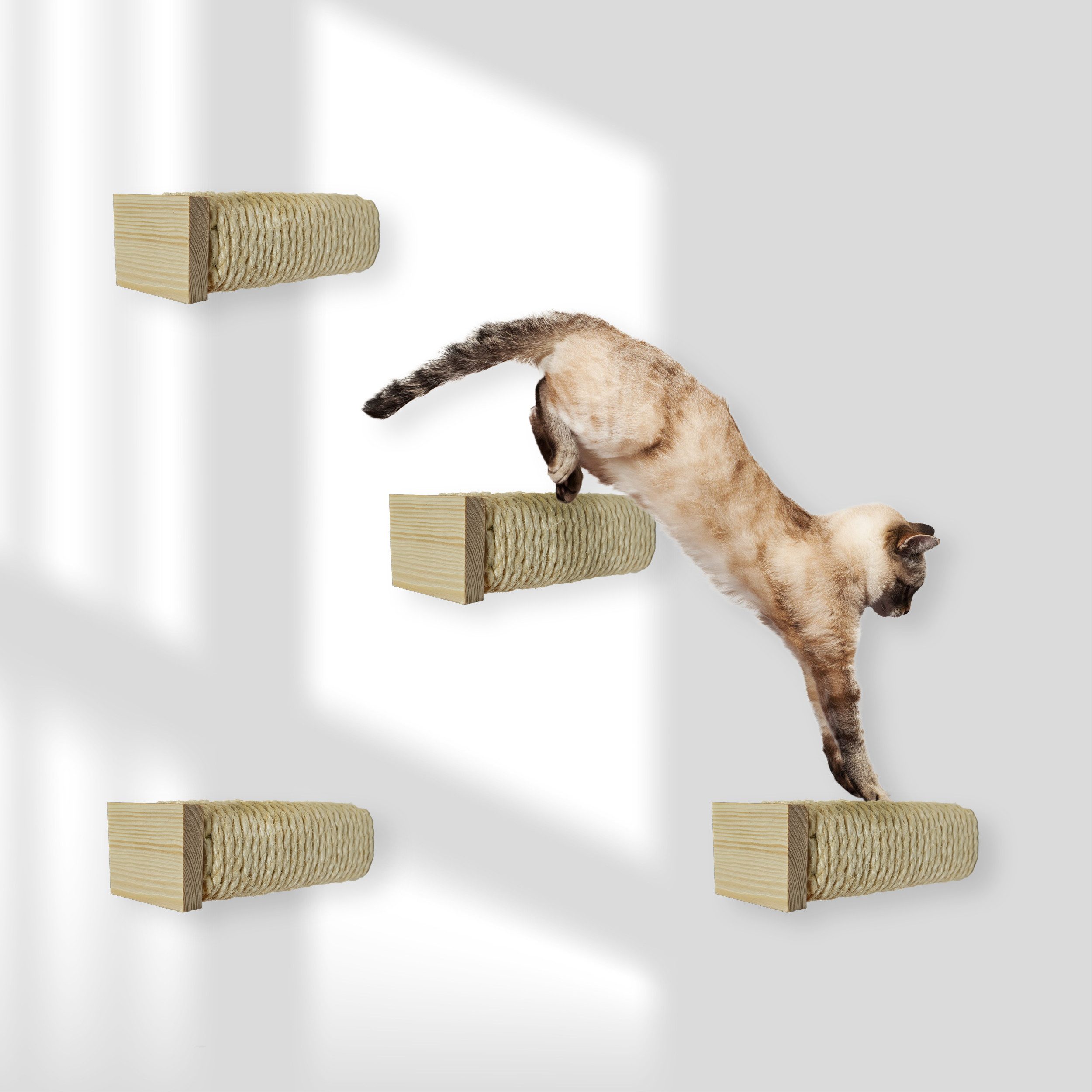 Rohrschneider Katzen-Kletterwand Katzentreppe Wand natur Wandelement günstig online kaufen