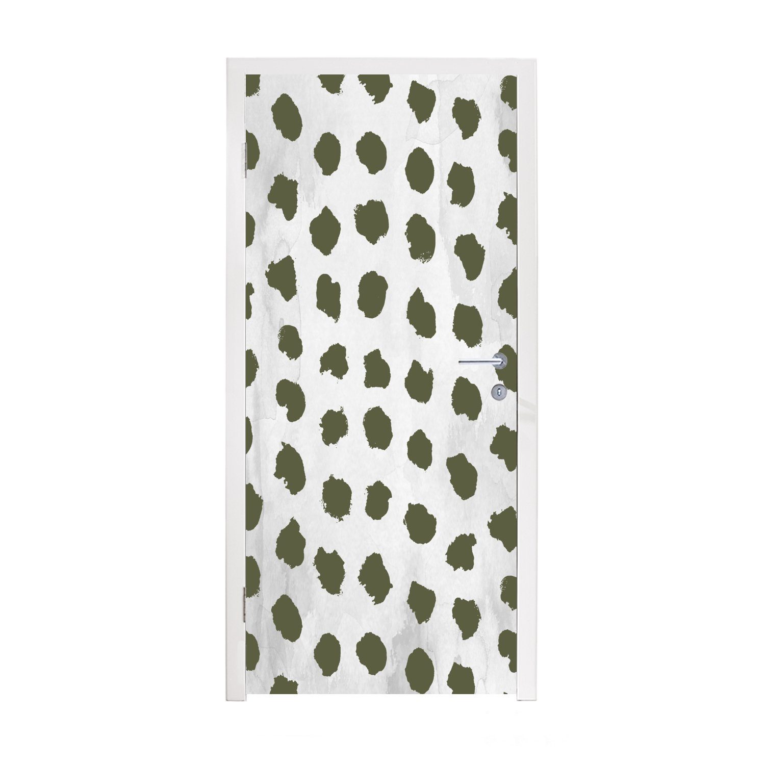 MuchoWow Türtapete Marmor - Punkte - Grün, Matt, bedruckt, (1 St), Fototapete für Tür, Türaufkleber, 75x205 cm