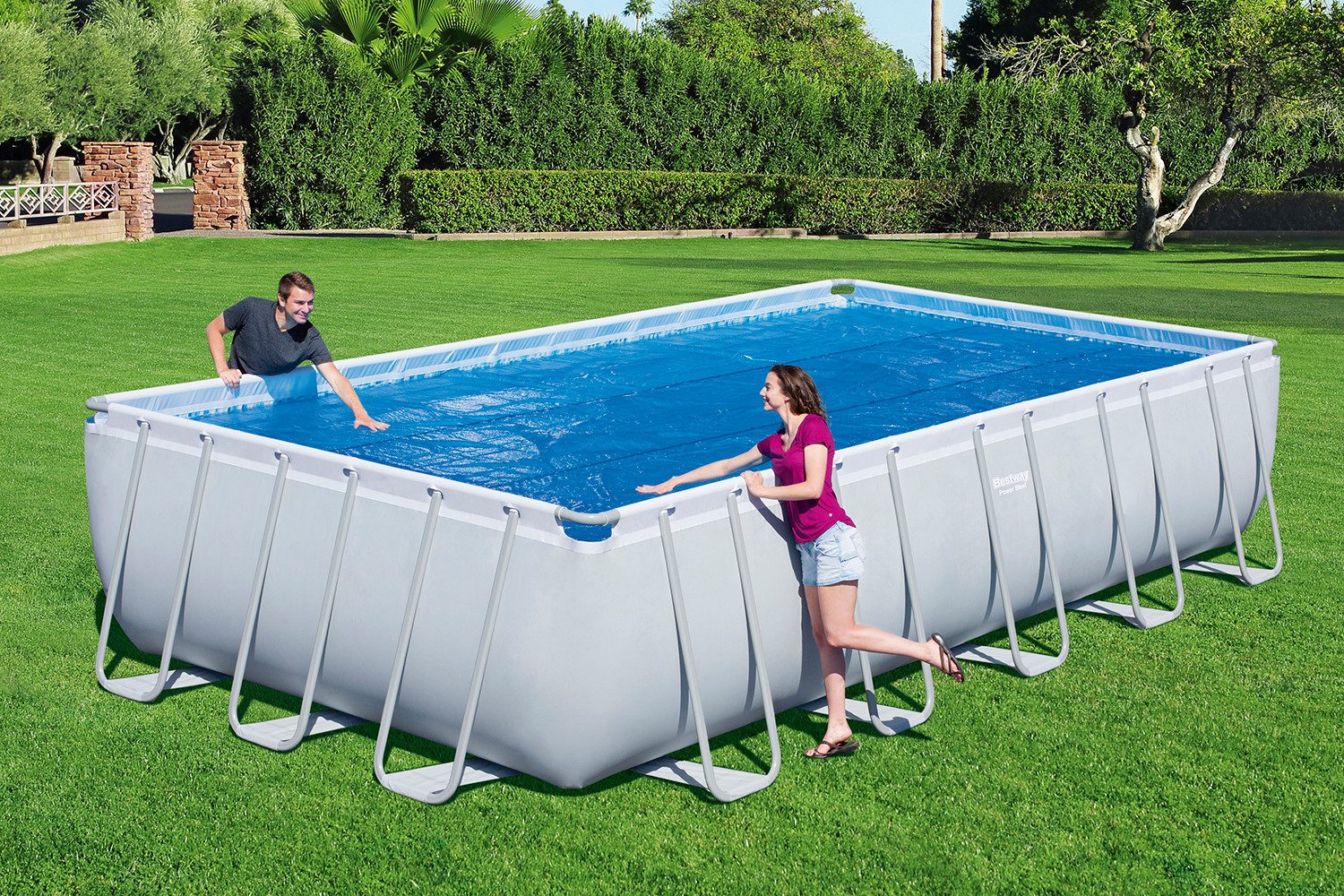 Bestway Solarabdeckplane 703 x 336 cm (Packung, 1-St., für 640 x 274 cm und 732 x 366 cm Bestway® Frame Pools), Selbstschwimmend