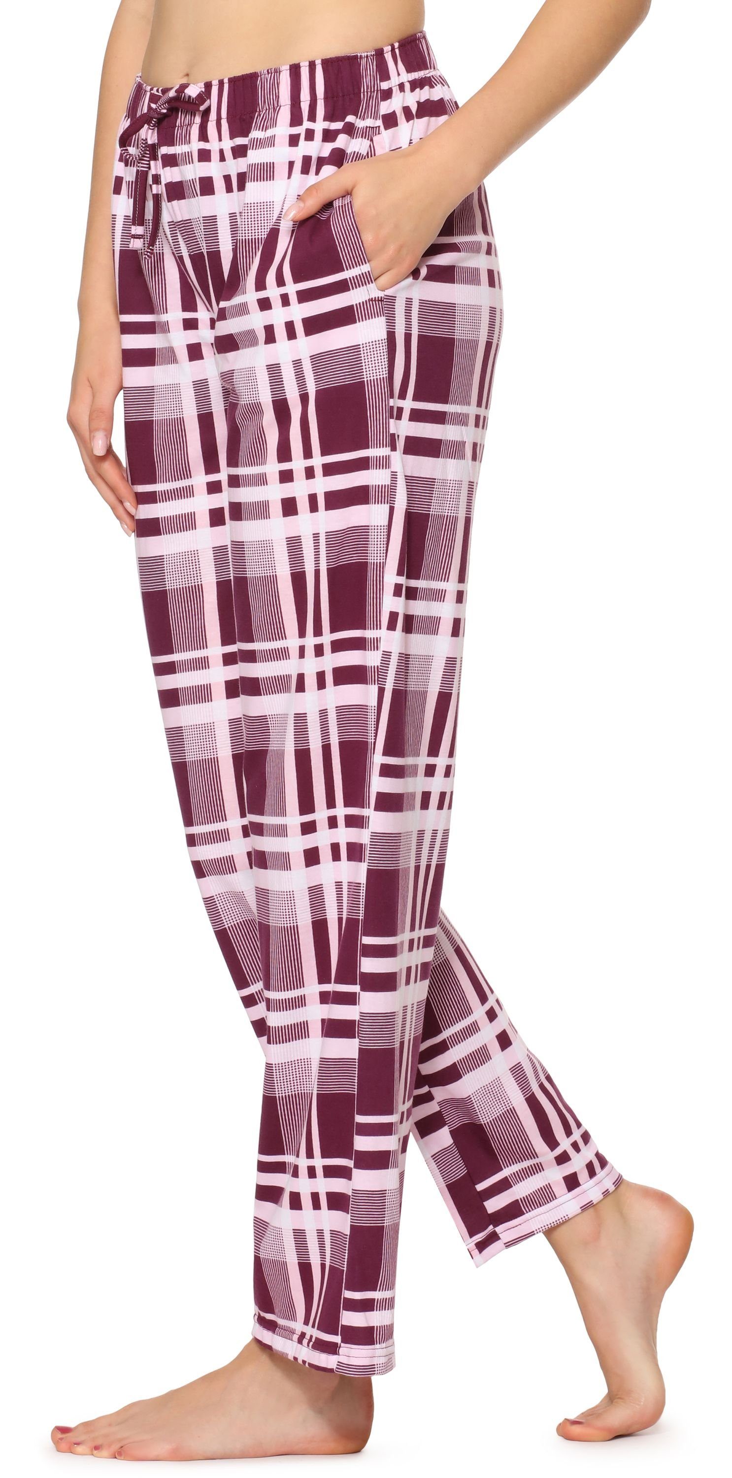 Merry Style Pyjamashorts Damen Schlafanzughose Lang MPP-001 aus Baumwolle (1-tlg)