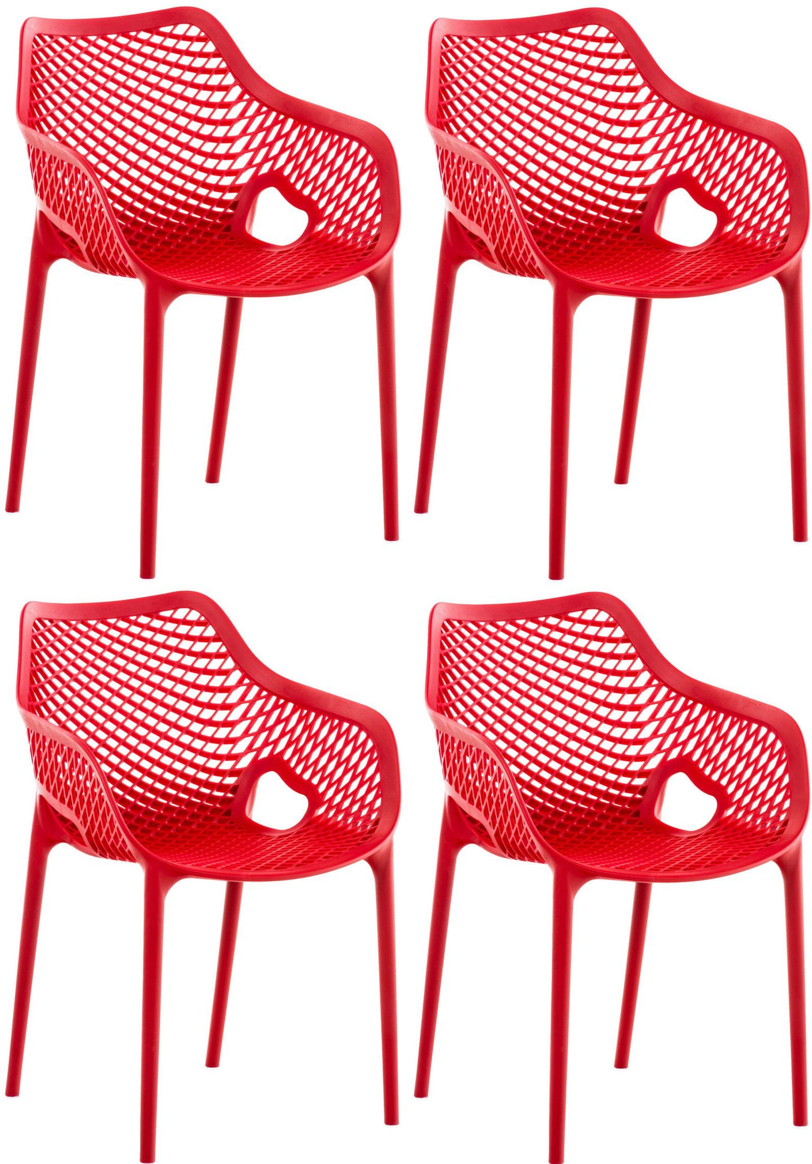 CLP Gartenstuhl Air XL (4er Set), Outdoor-Stühle, mit Wabenmuster rot